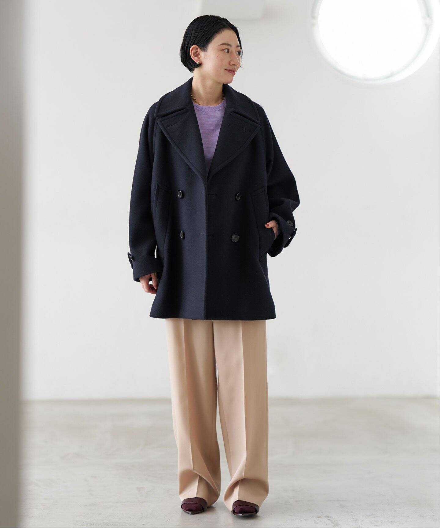 Super140s 起毛メルトンPコート（ピーコート）｜VERMEIL par iena  