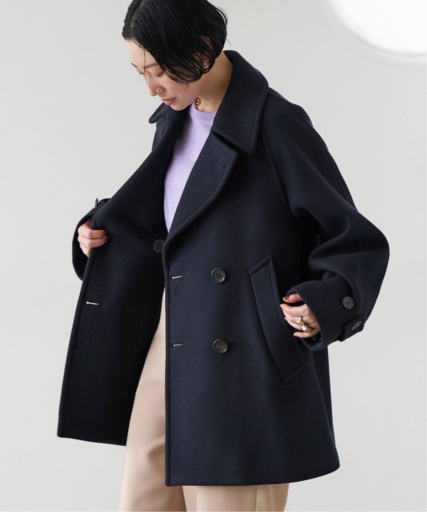 Super140s 起毛メルトンPコート（ピーコート）｜VERMEIL par iena  