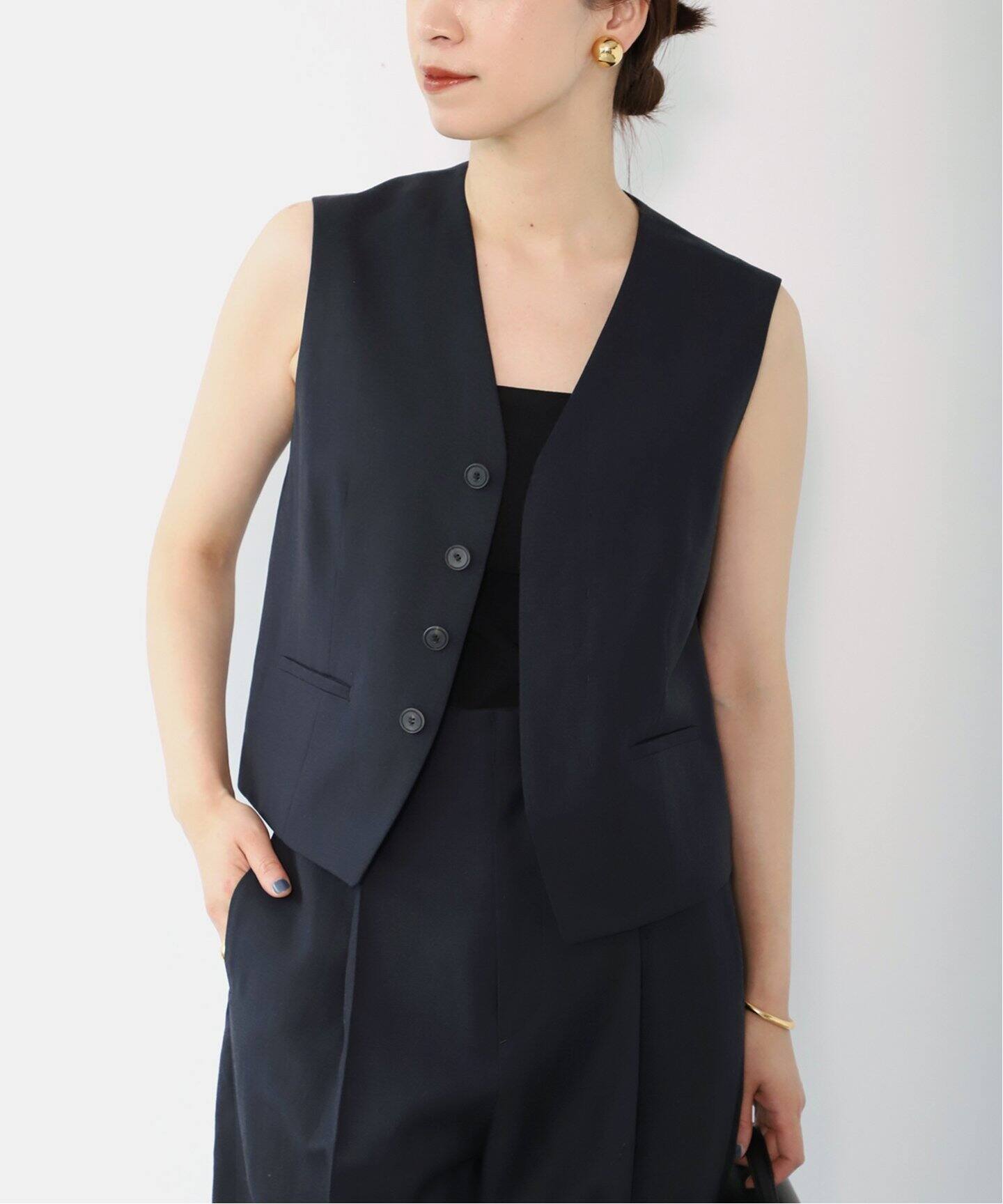ATON（エイトン）Waist Coat JKAGCM0 208（ベスト）｜VERMEIL par iena 