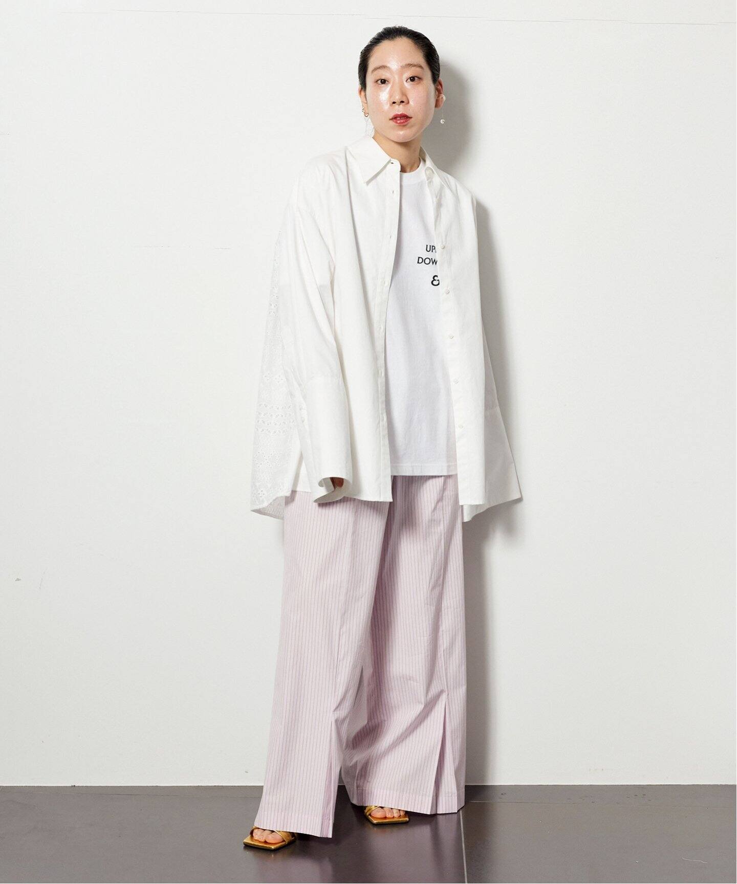 TOGA PULLA/トーガプルラ】Stripe cotton パンツ（スラックス 