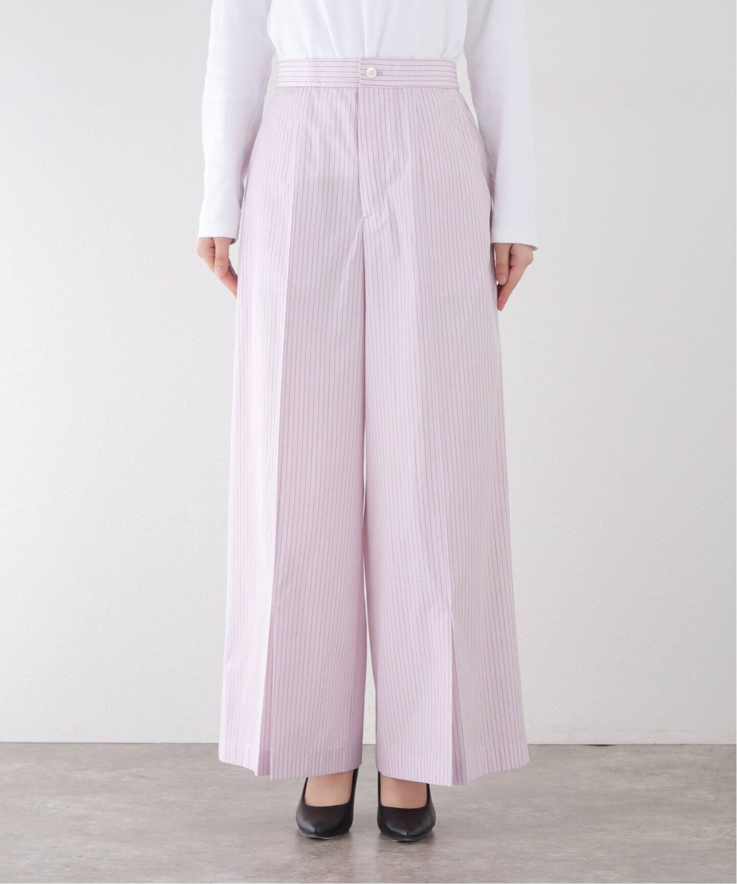 TOGA PULLA/トーガプルラ】Stripe cotton パンツ（スラックス 