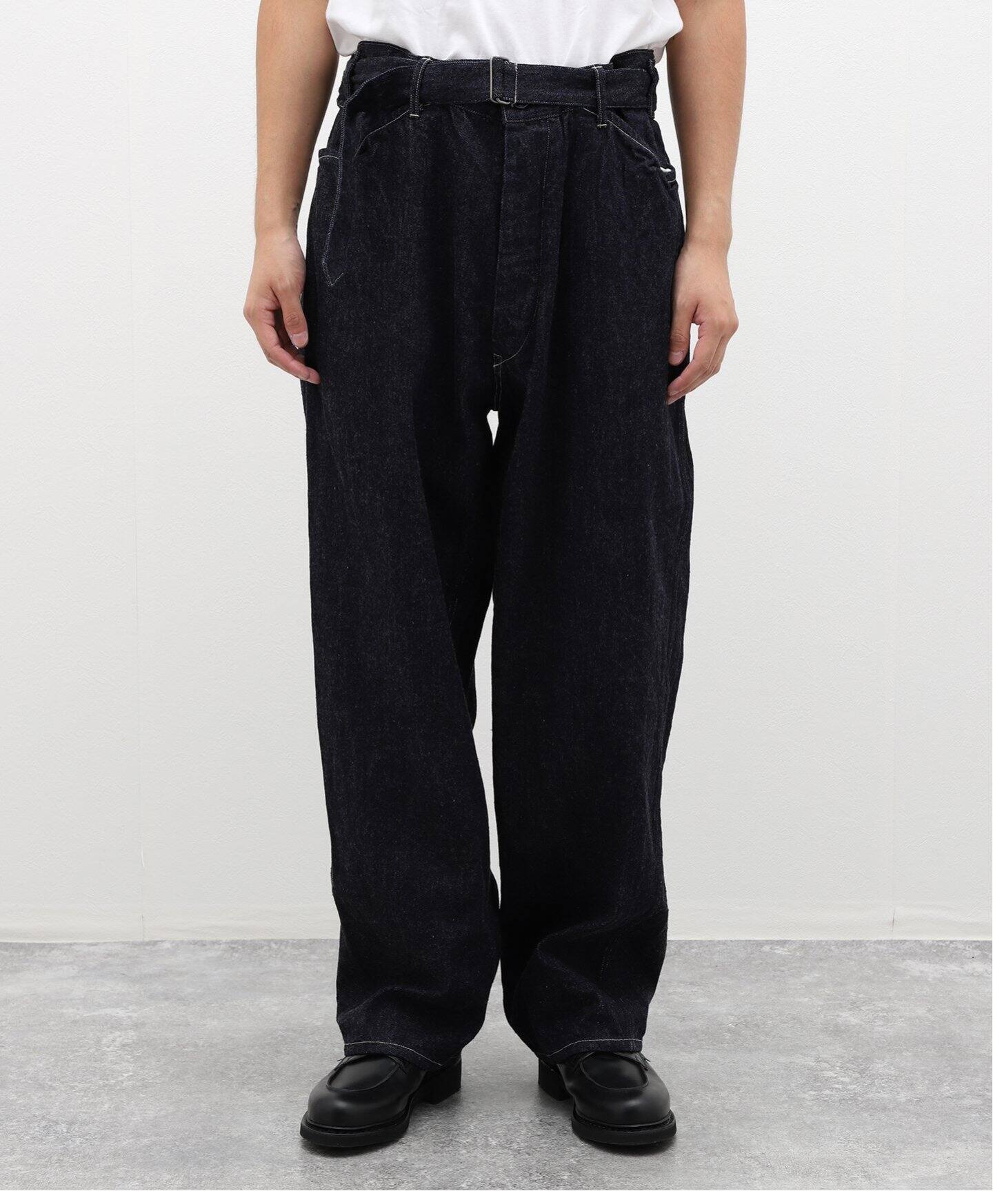 COMOLI / コモリ】デニム ベルテッドパンツ（スラックス）｜L 
