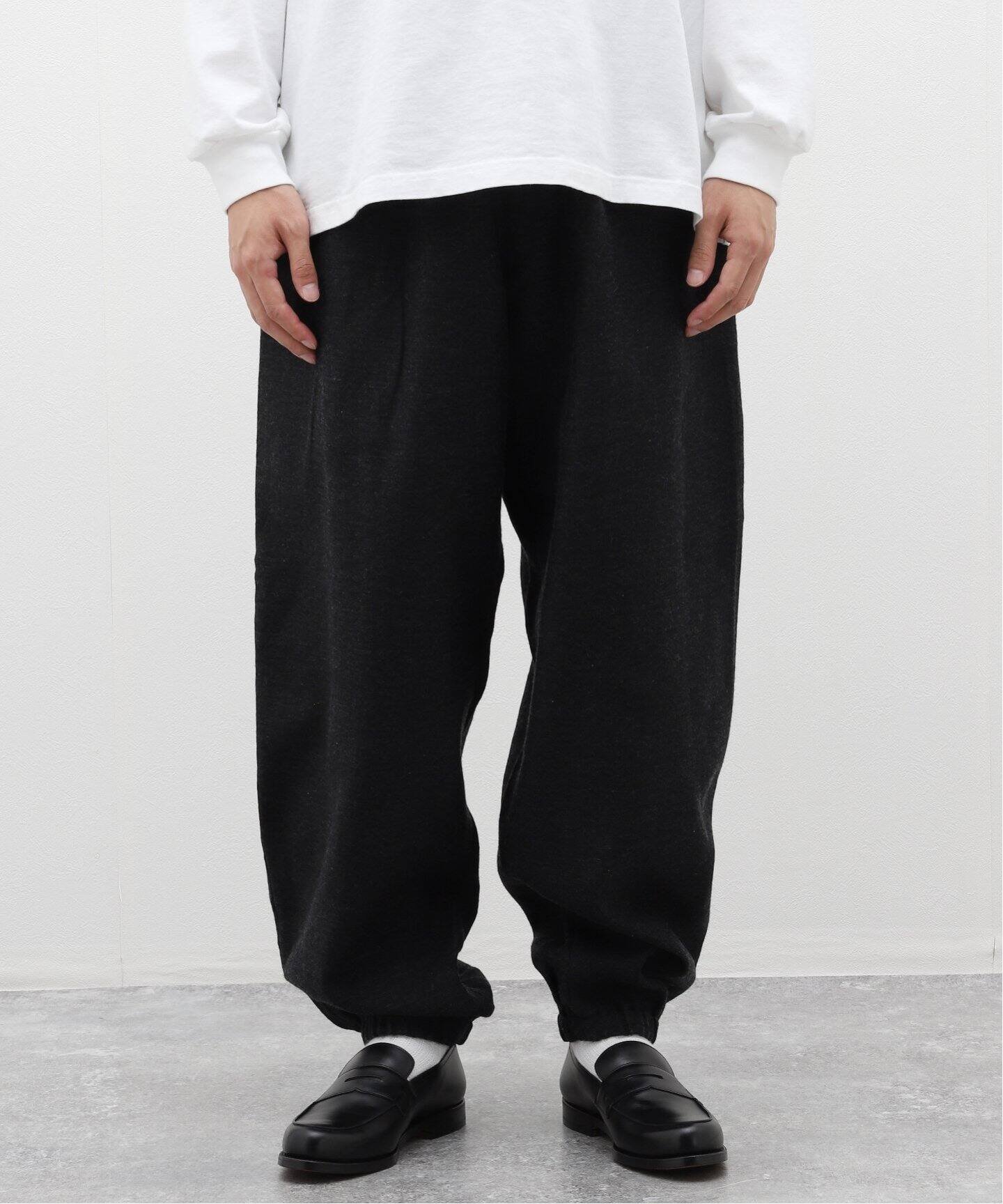 COMOLI / コモリ】カシミヤシルク ドローストリングパンツ（スラックス 