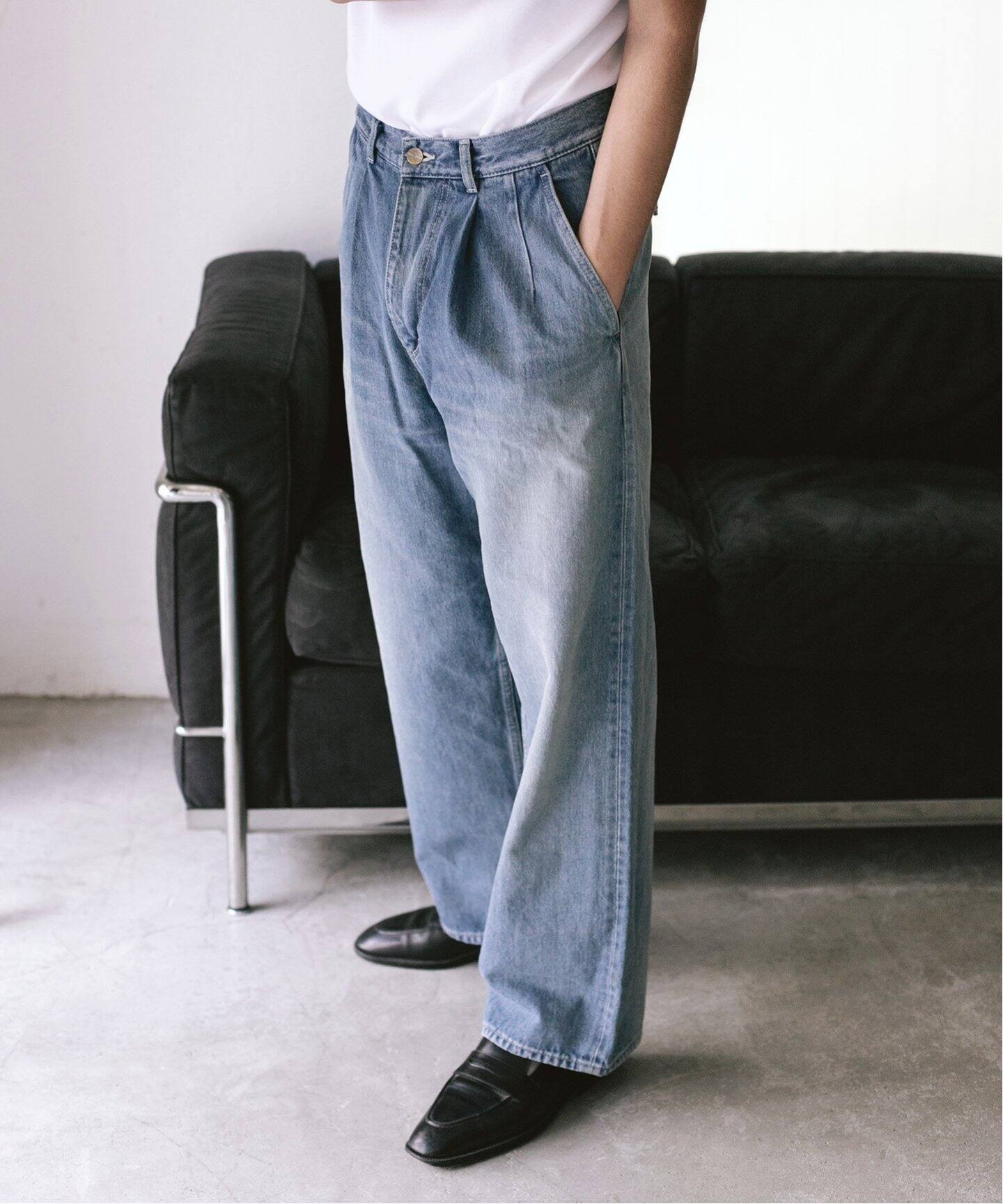Graphpaper / グラフ ペーパー】Selvage Denim Two Tuck Pants（デニム  