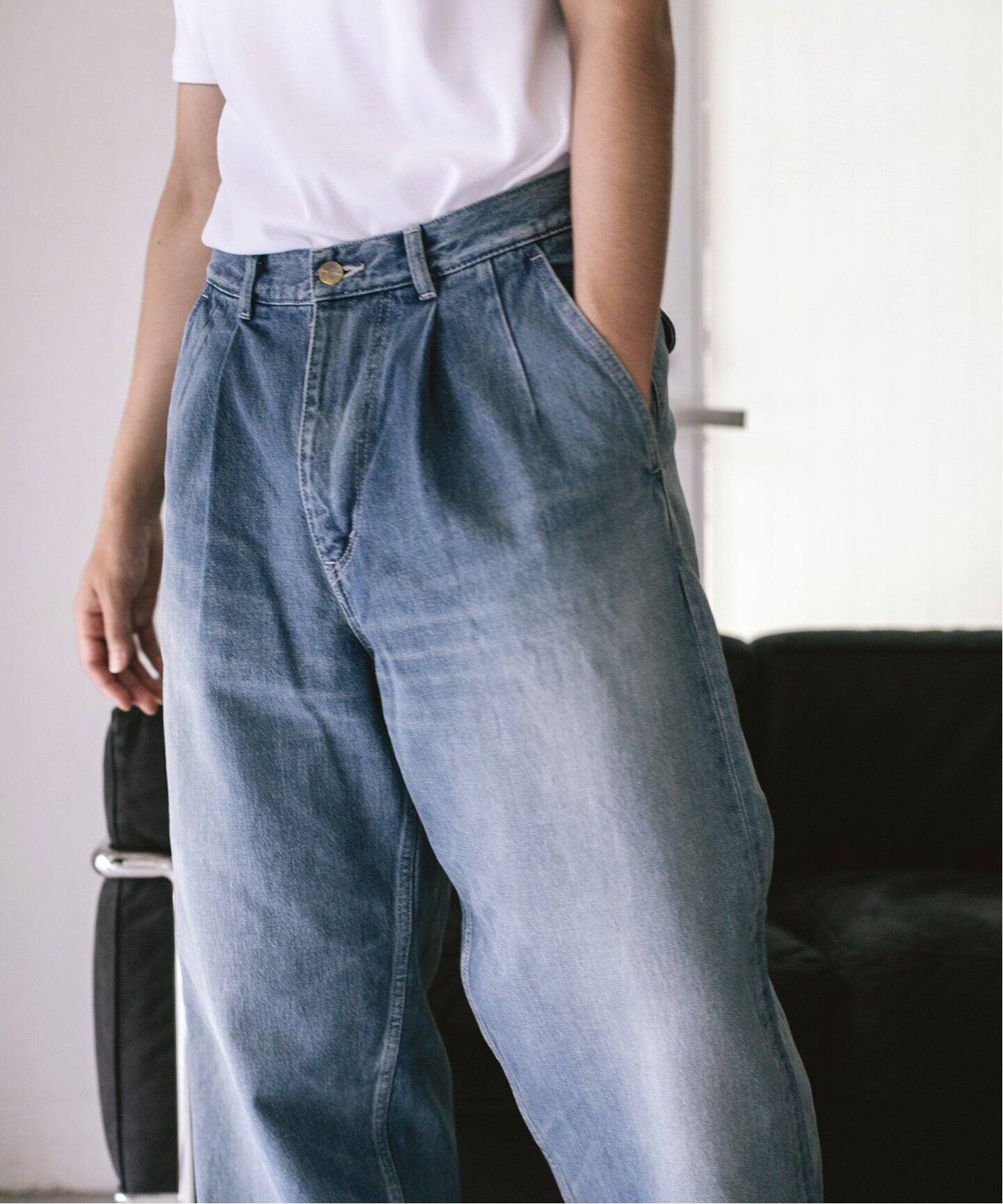 Graphpaper / グラフ ペーパー】Selvage Denim Two Tuck Pants（デニム  