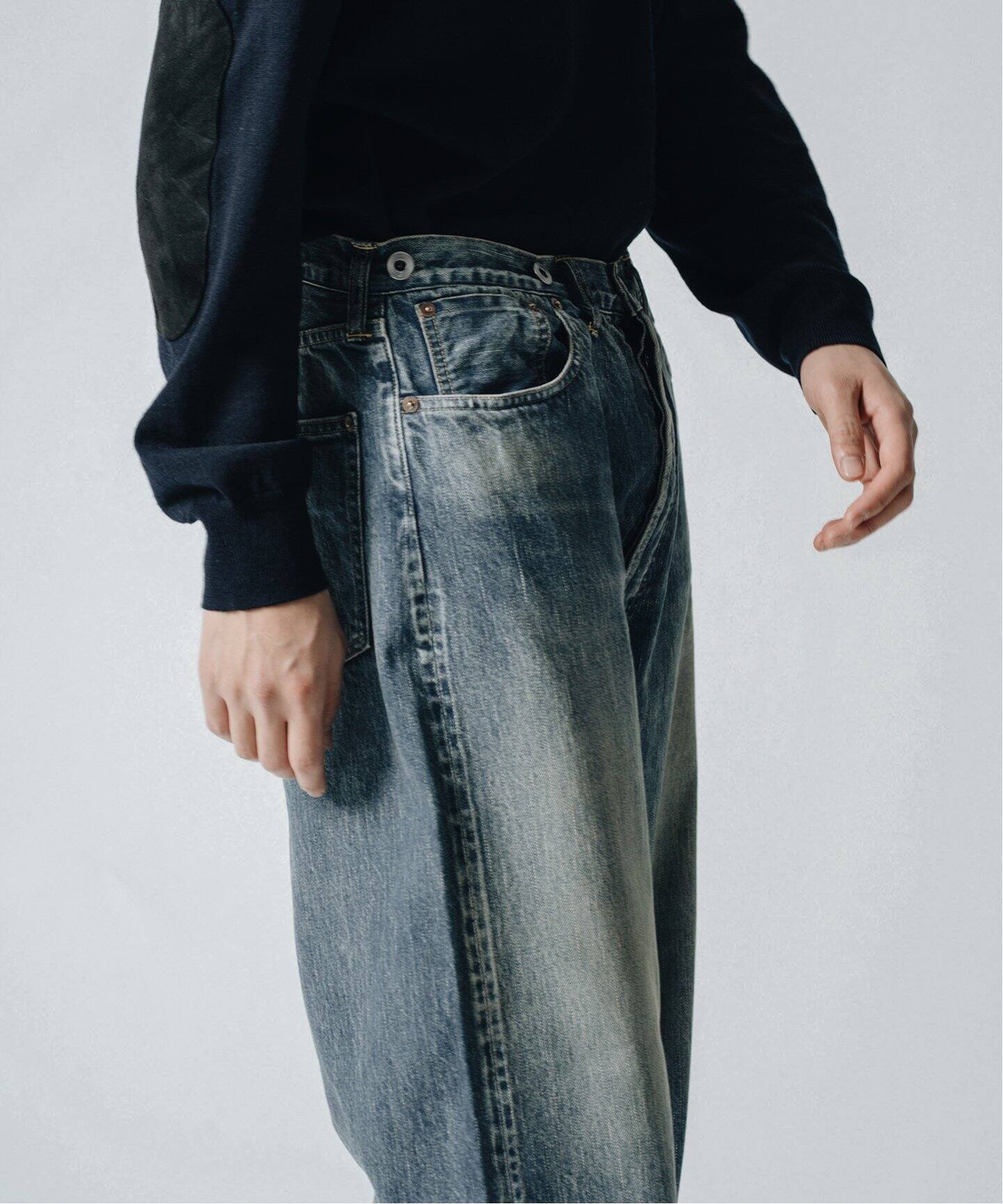 A.PRESSE / アプレッセ】No.22 Washed Wide Denim Pants（デニムパンツ 