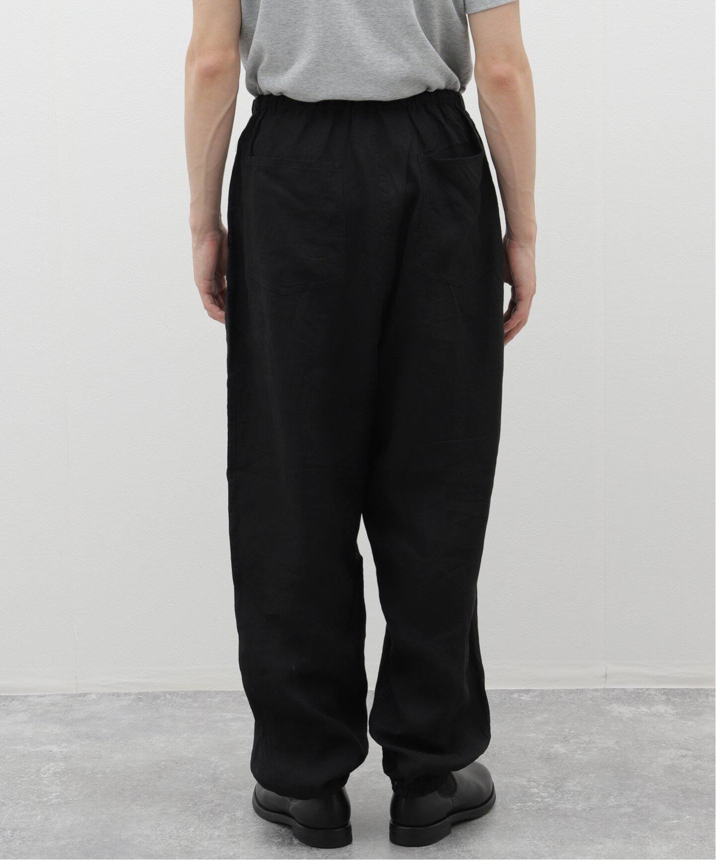 COMOLI リネンWクロス ドローストリングパンツ
