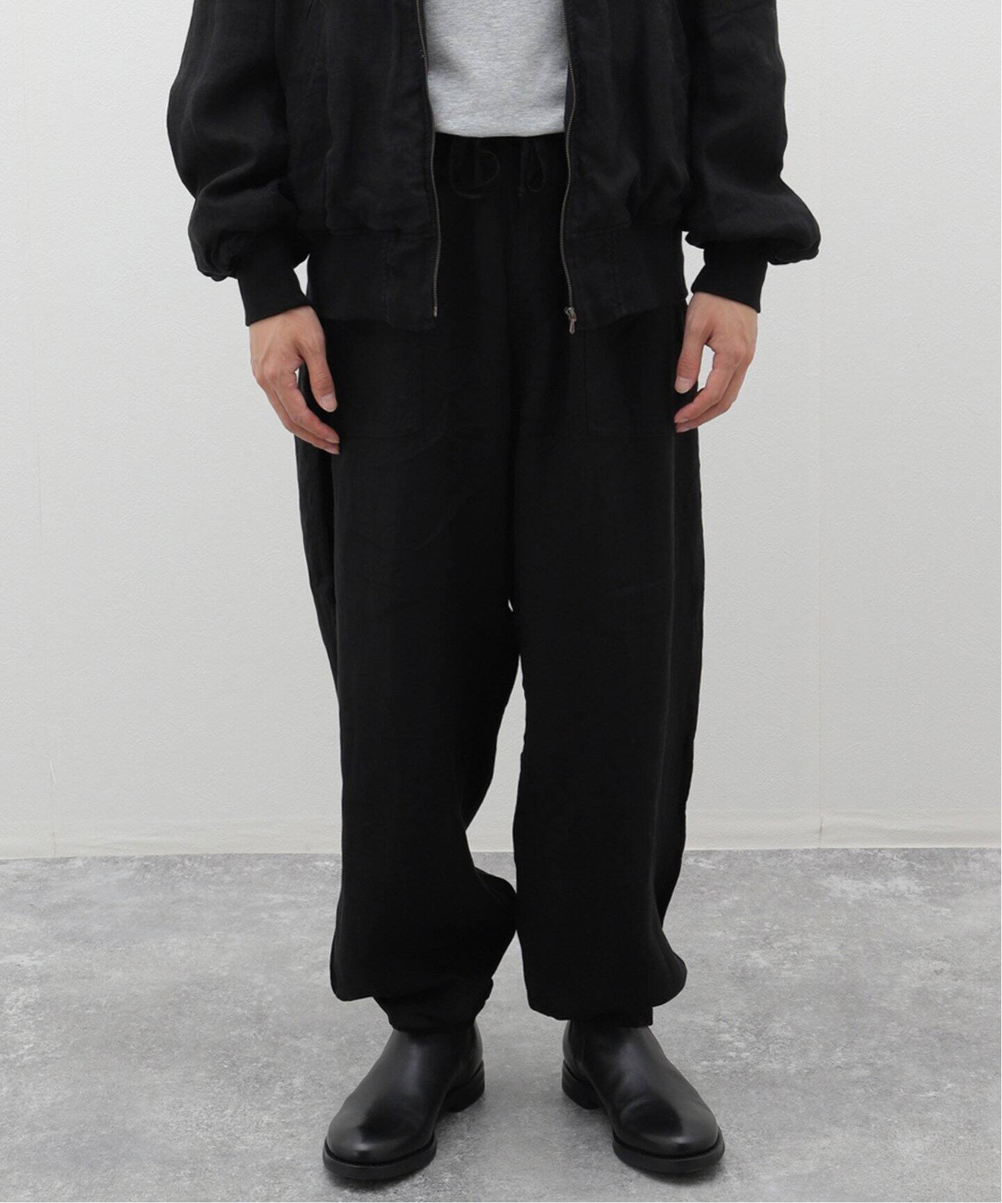 コモリ スーツ ヴィスコースリネン ジャケット ドローストリングパンツ  