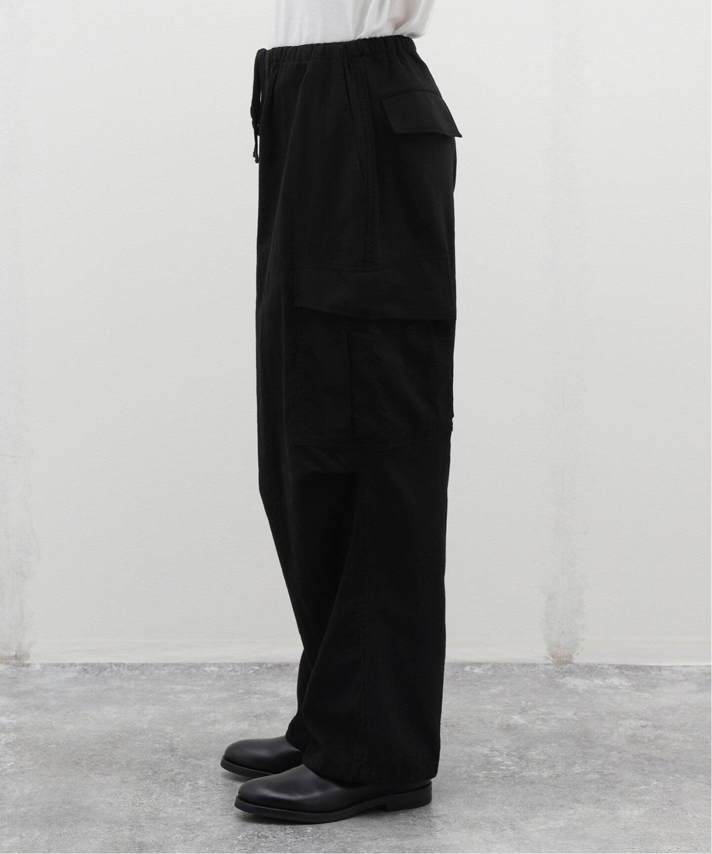 COMOLI 24SS オックス ニータックカーゴパンツ 2 M 黒（24SS オックス 