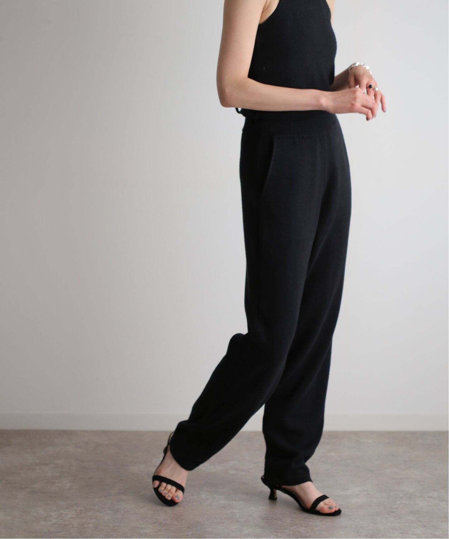 CLANE HALTER NECK KNIT ALL IN ONE 161125252（つなぎ 