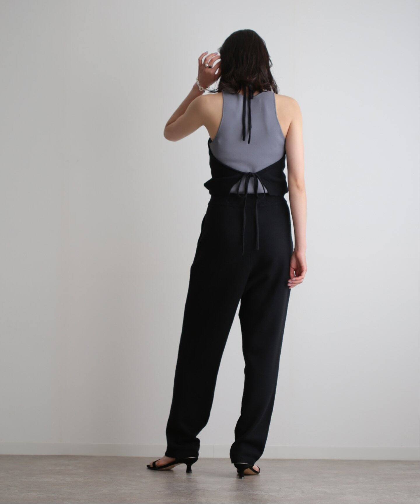 CLANE HALTER NECK KNIT ALL IN ONE 161125252（つなぎ  
