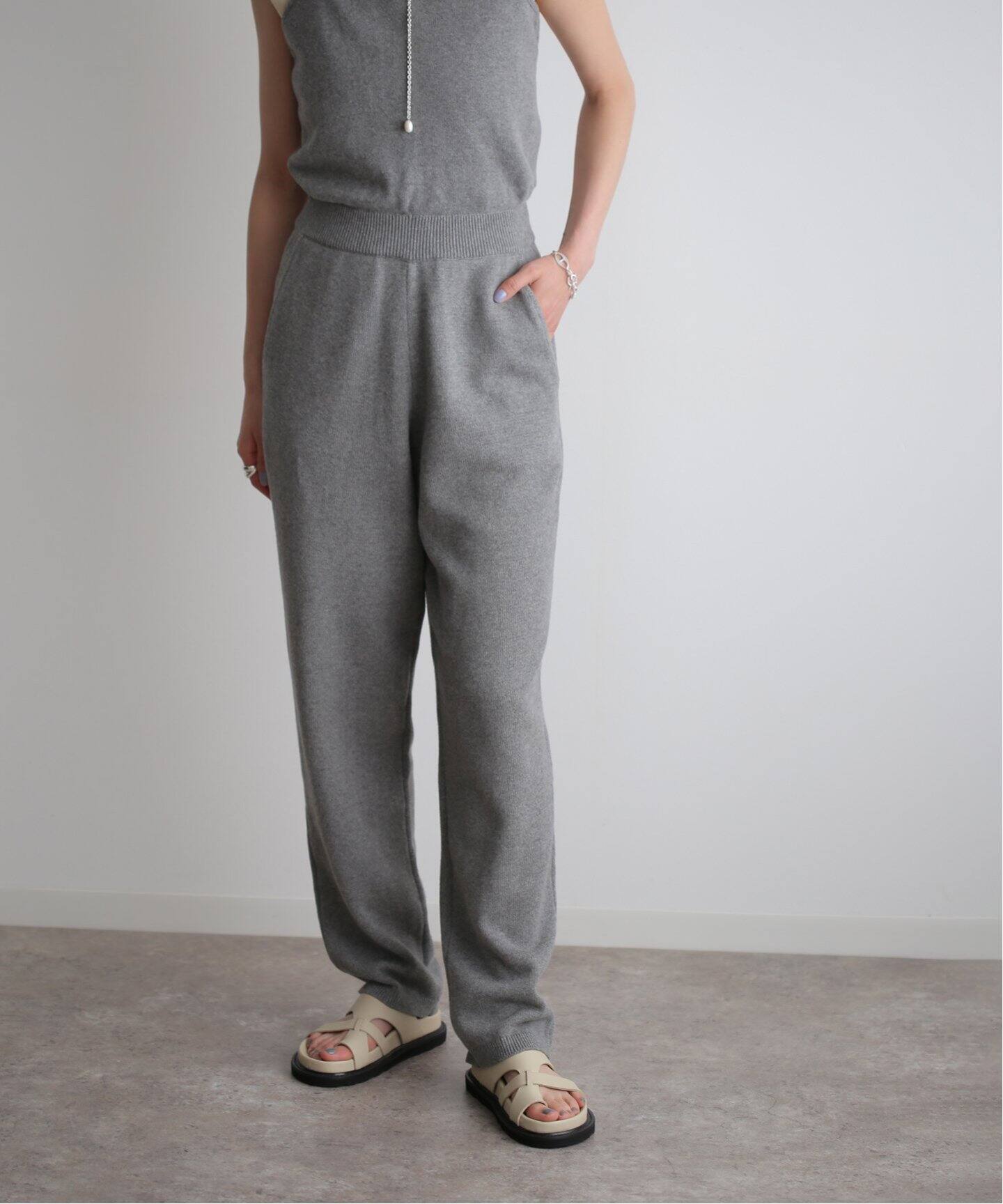 CLANE HALTER NECK KNIT ALL IN ONE 161125252（つなぎ 