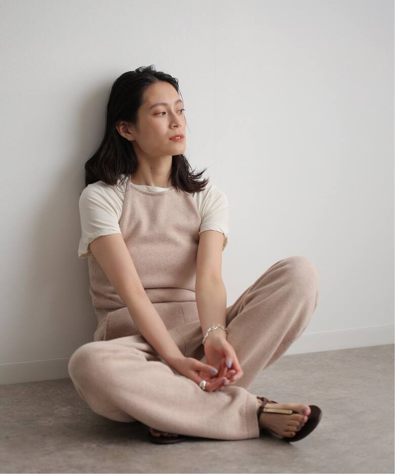CLANE HALTER NECK KNIT ALL IN ONE 161125252（つなぎ 