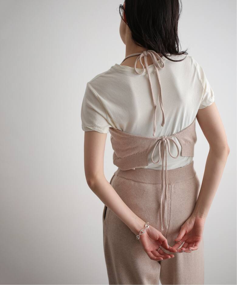 CLANE HALTER NECK KNIT ALL IN ONE 161125252（つなぎ 