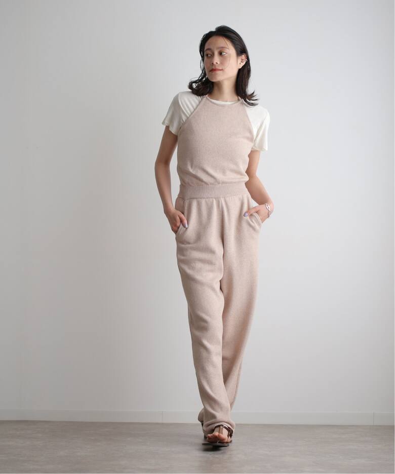 CLANE HALTER NECK KNIT ALL IN ONE 161125252（つなぎ 