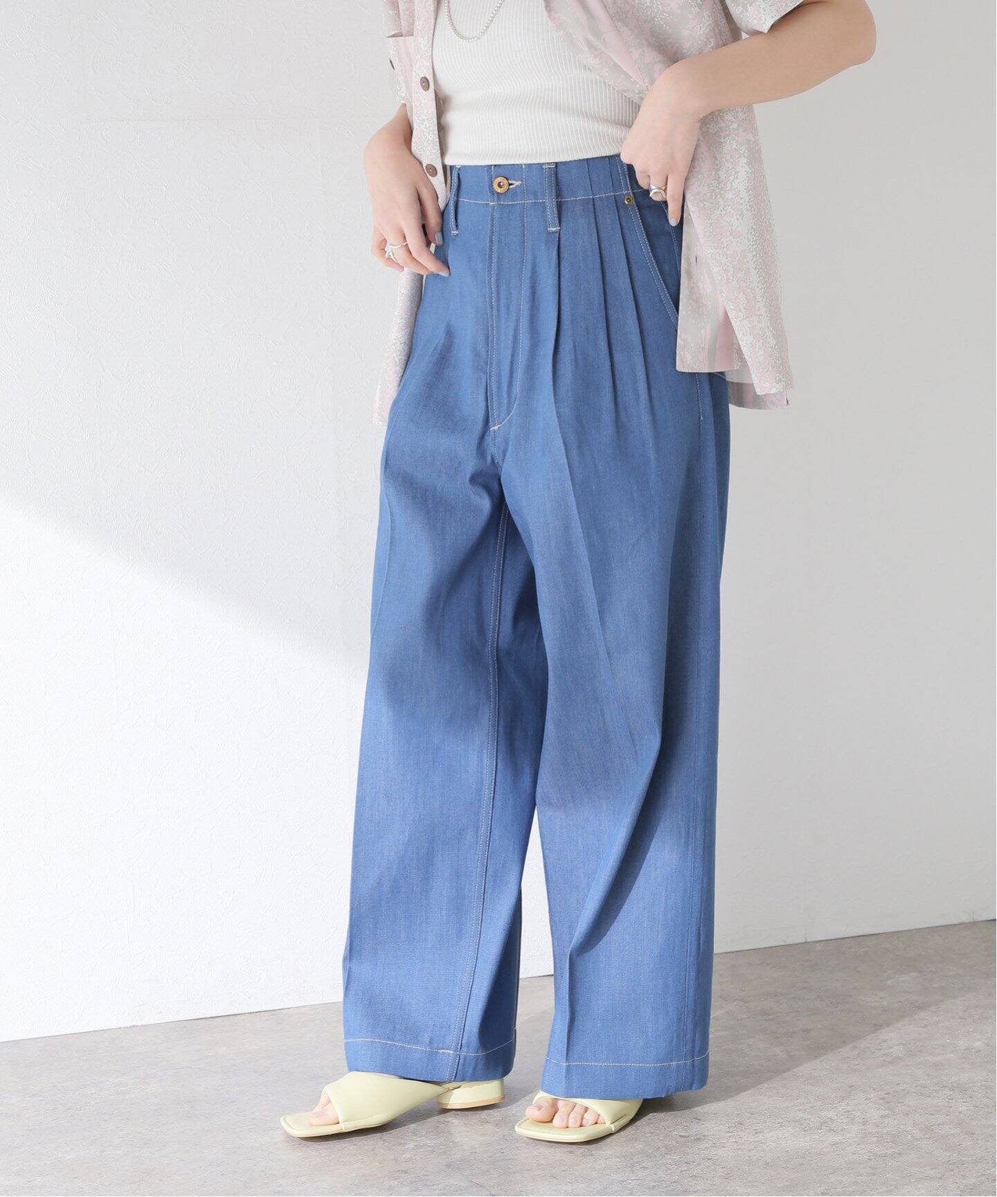 デニム・ジーパン IONSEOUL tuck denim pants KYOU / キョウ】BIXBY WIDE 3-Tuck by 8oz Denim (UNISEX