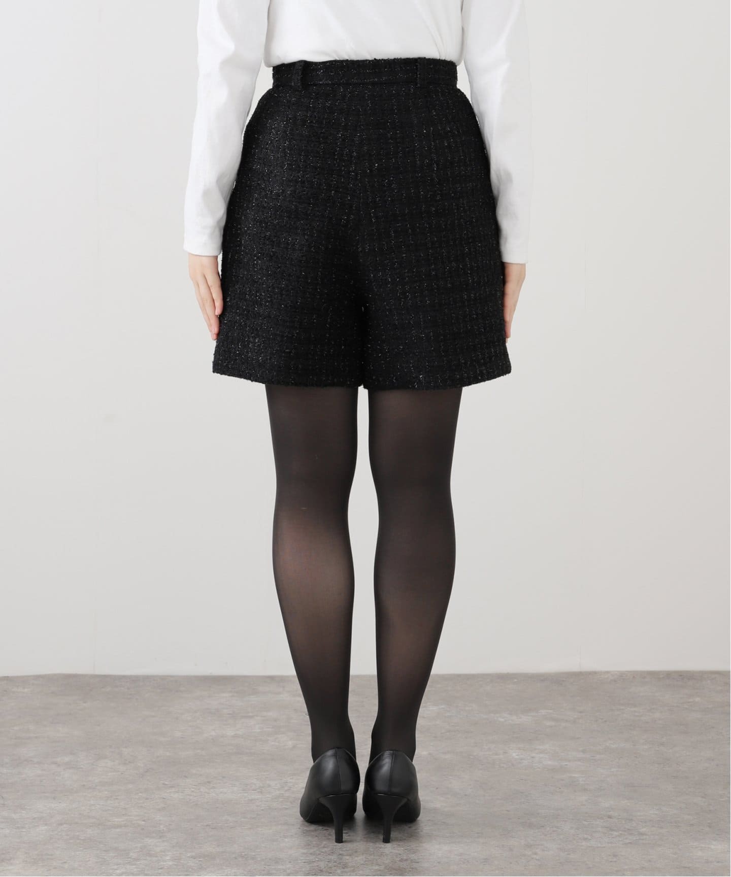 La Totalite ツイードショートパンツ　ブラック38サイズ ツイードショートパンツ（ショート・ハーフパンツ）｜La Totalite（ラ