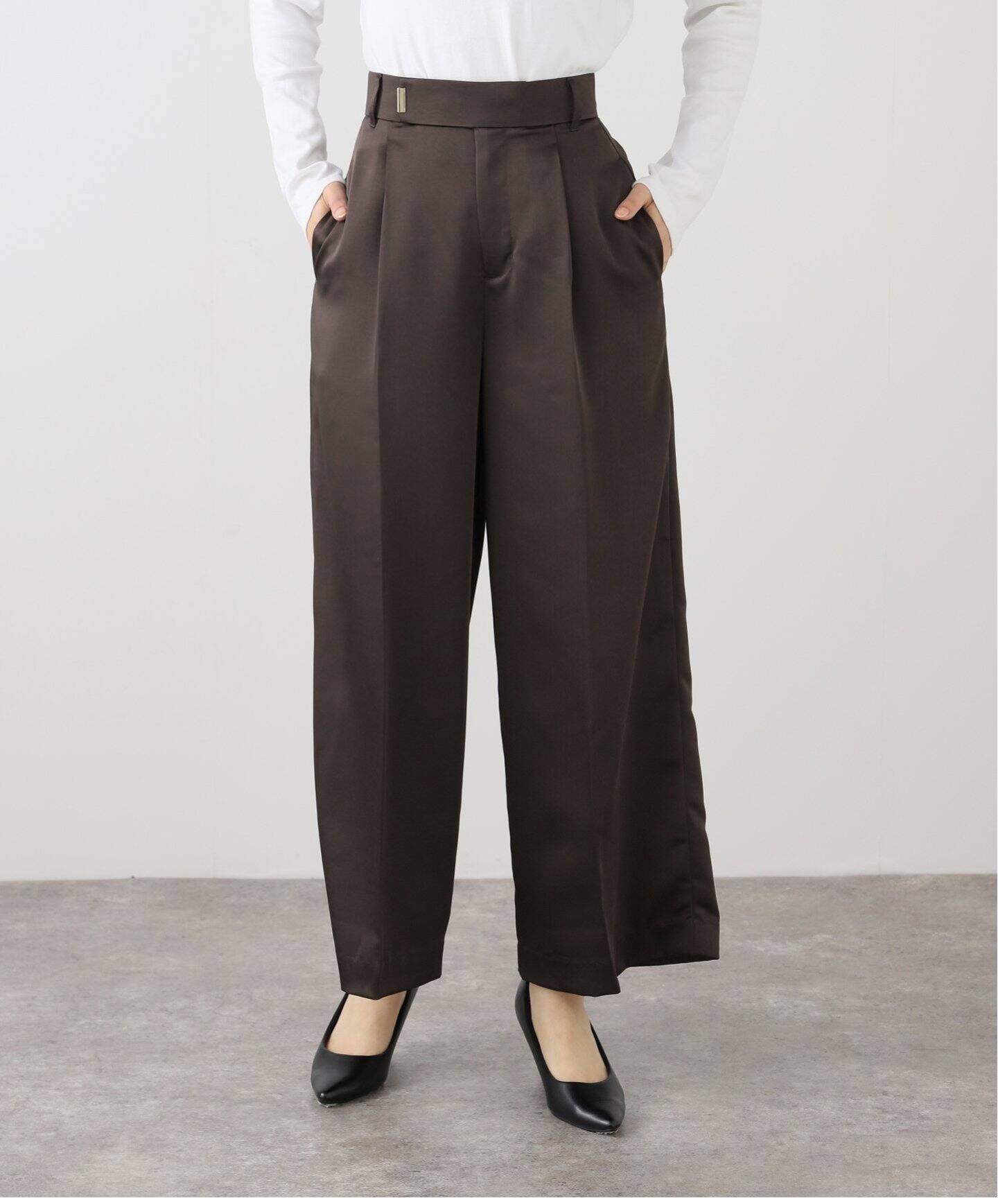 14th addiction サテンワイドスラックス サテンワイドパンツ（スラックス）｜La Totalite（ラ トータリテ）の