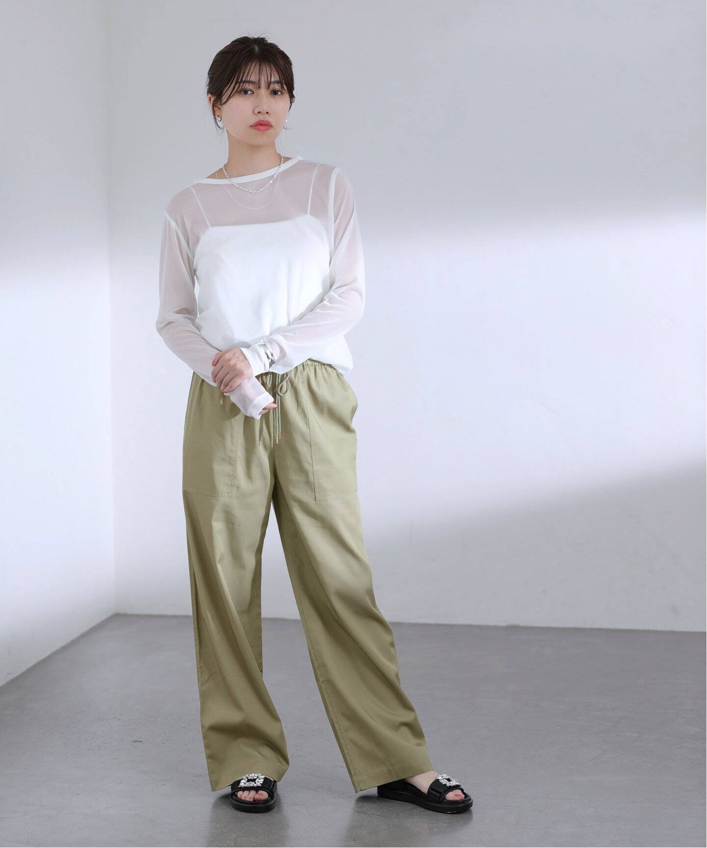 LaTotalite ワイドパンツ　ベイクルーズ 洗える】ワイドタックパンツ（スラックス）｜La Totalite（ラ