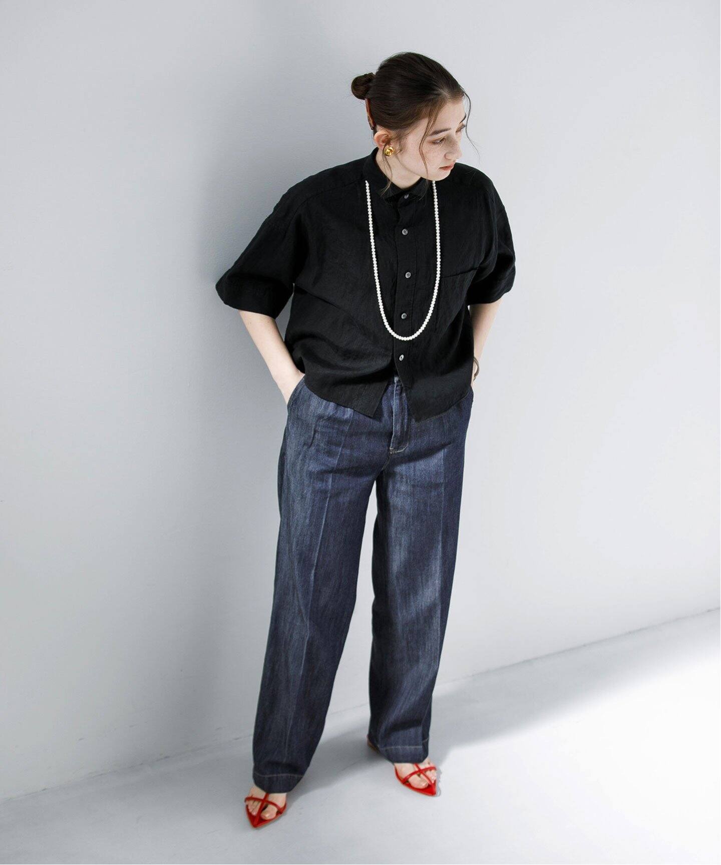 Munich/ミューニック】tencel cotton denim（デニムパンツ・ジーンズ 