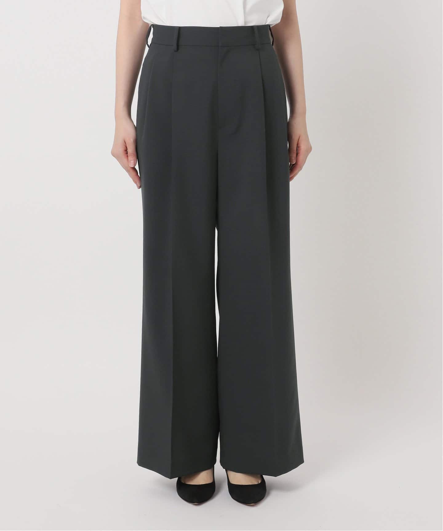 Spick & Span｜《追加》シルキードレープ2タックワイドパンツ