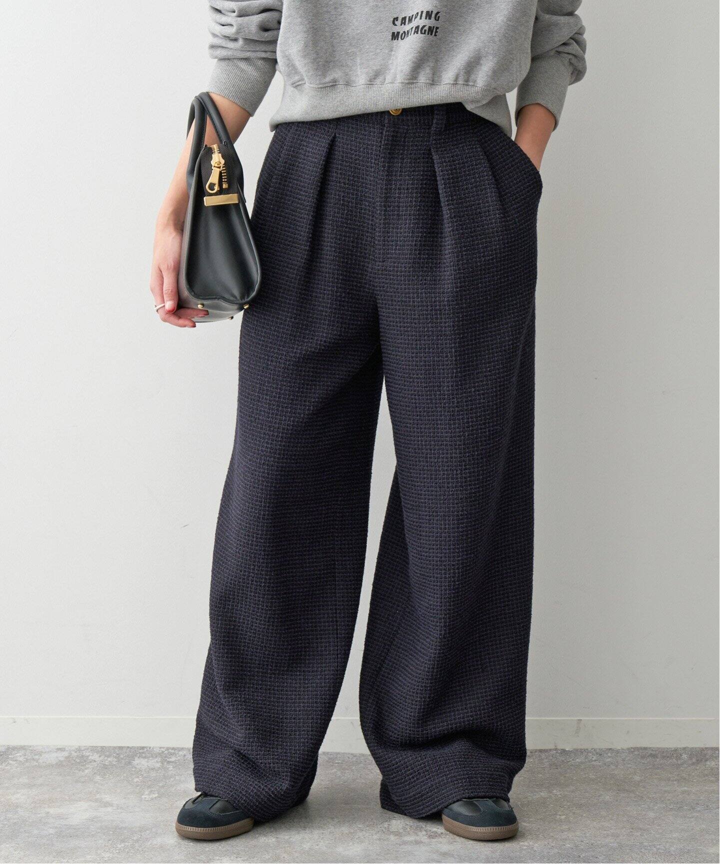 ツイード2タックワイドパンツ（スラックス）｜Spick and Span 