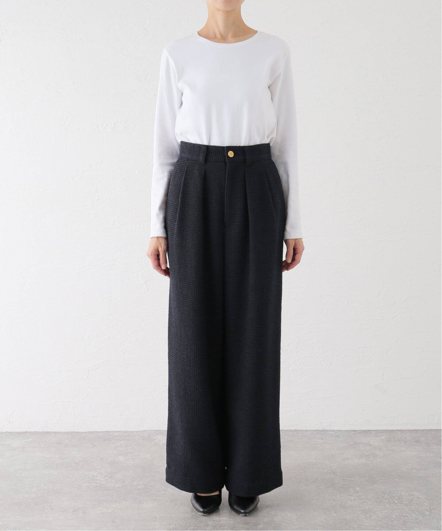 ツイード2タックワイドパンツ（スラックス）｜Spick and Span  