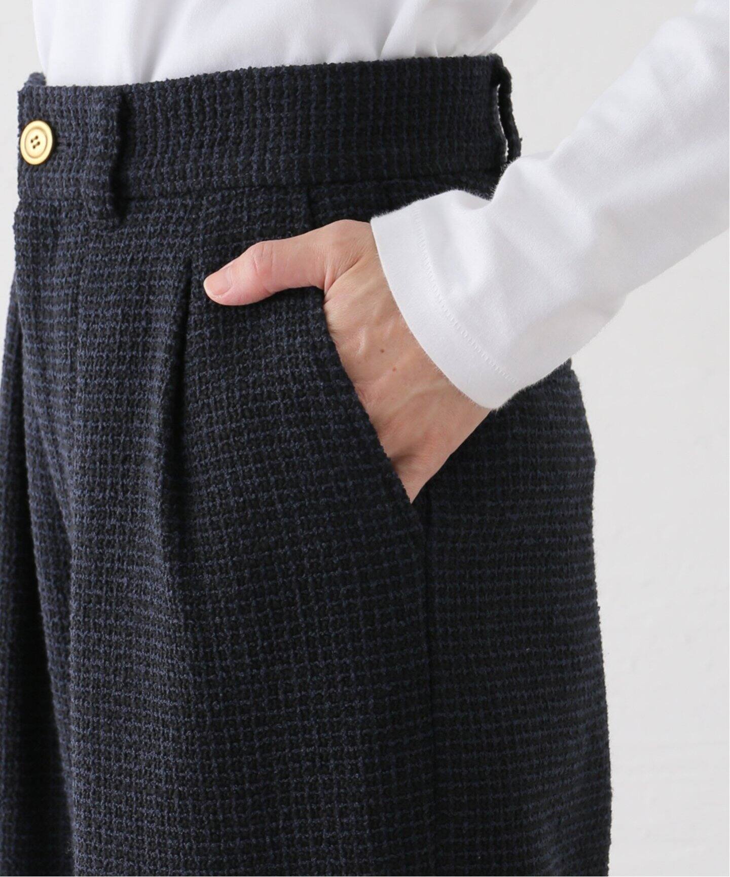 ツイード2タックワイドパンツ（スラックス）｜Spick and Span  