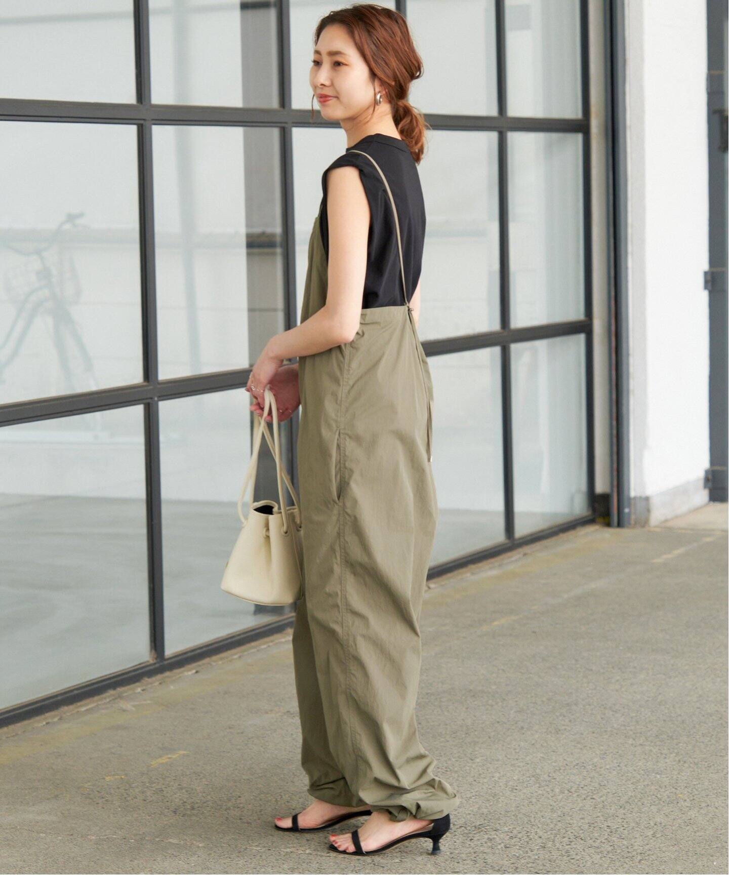 24SS 未使用品スピックアンドスパンナイロンオックスコンビネゾン