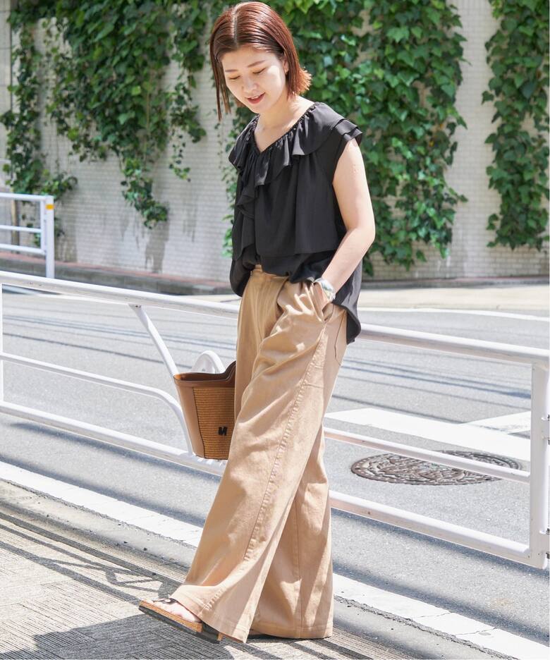 ガーメントダイストレッチワイドパンツ（その他パンツ）｜Spick and 