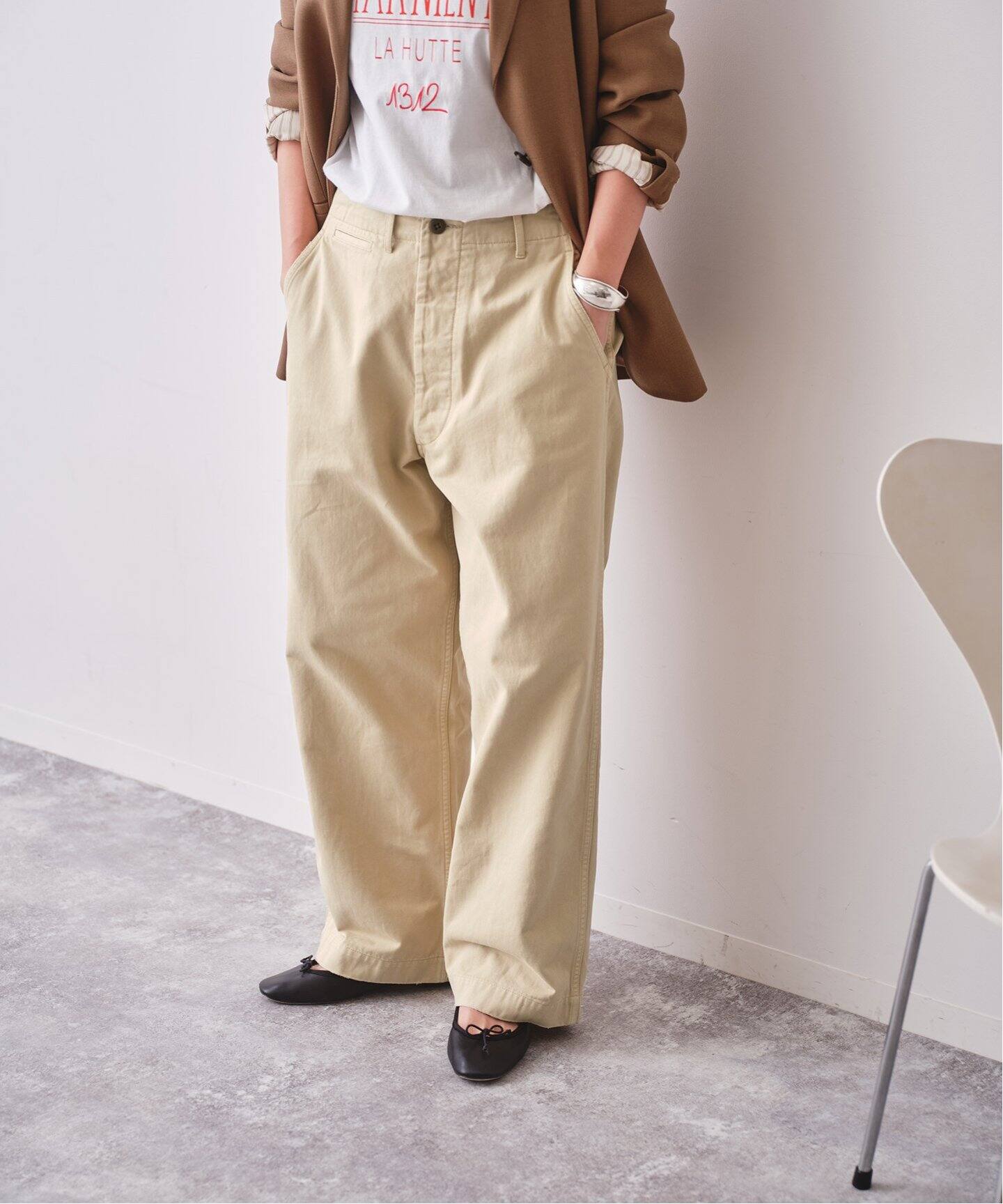 Spick & Span Higuchi×S チノワイドパンツ Higuchi×S チノワイドパンツ（チノパンツ）｜Spick and Span