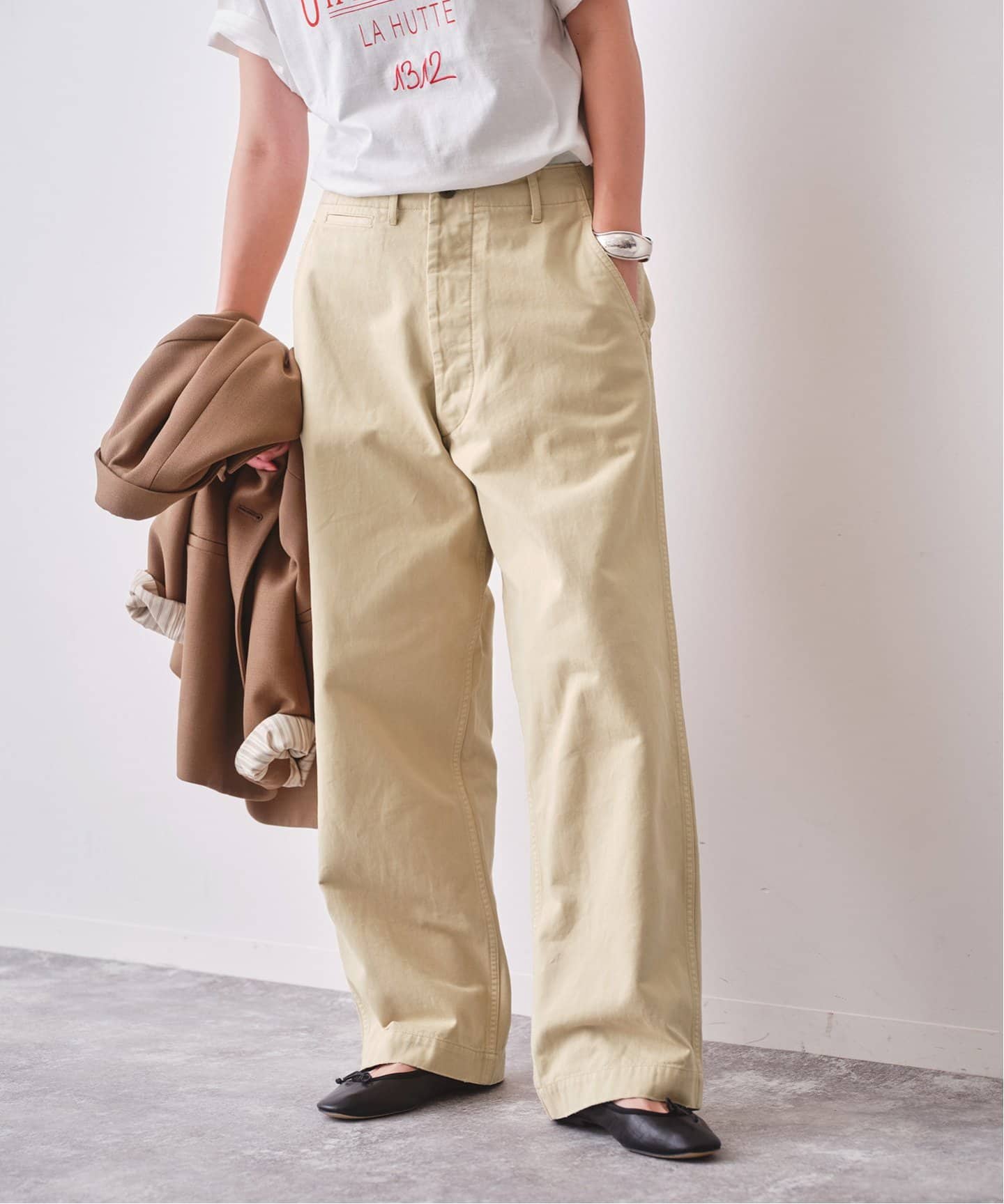 Spick & Span Higuchi×Sチノワイドパンツ ≪WEB限定追加2≫Higuchi×S チノワイドパンツ（チノパンツ