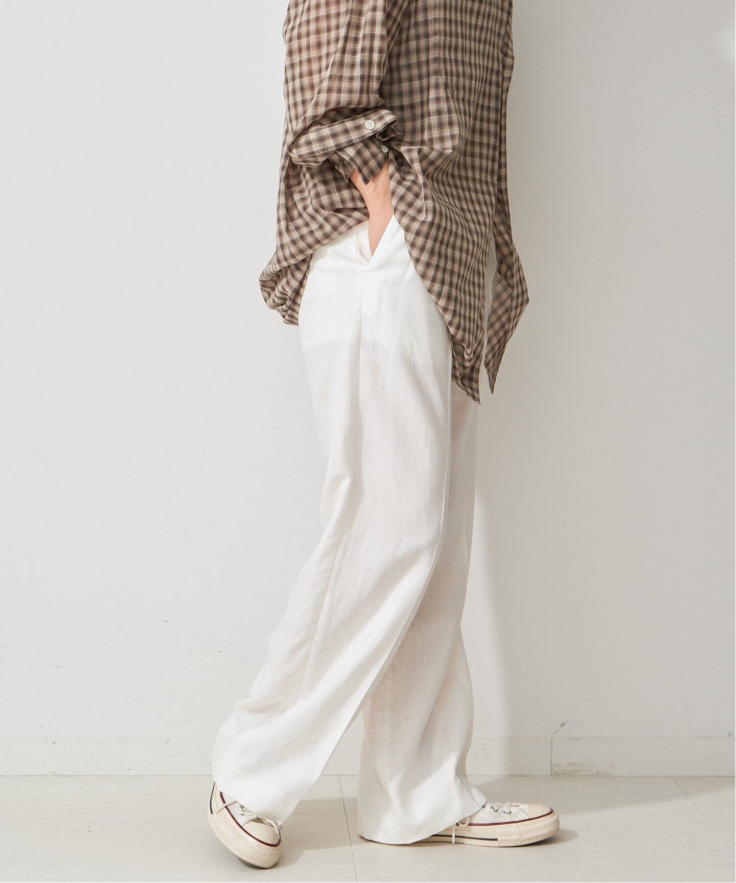 リネンミックスツータックパンツ（スラックス）｜Spick and Span