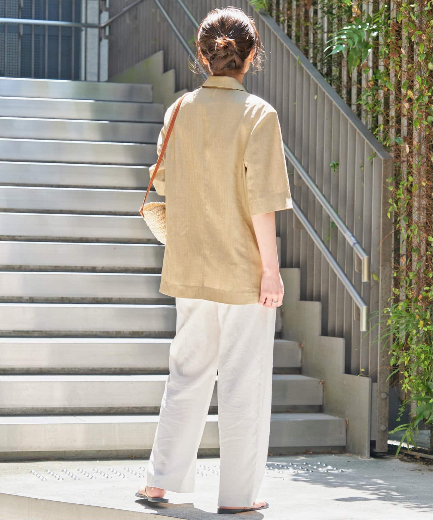 80s Vintage リネン100% 2タック センタープレス スラックス URBAN RESEARCH ITEMS｜2タックセンタープレススラックス