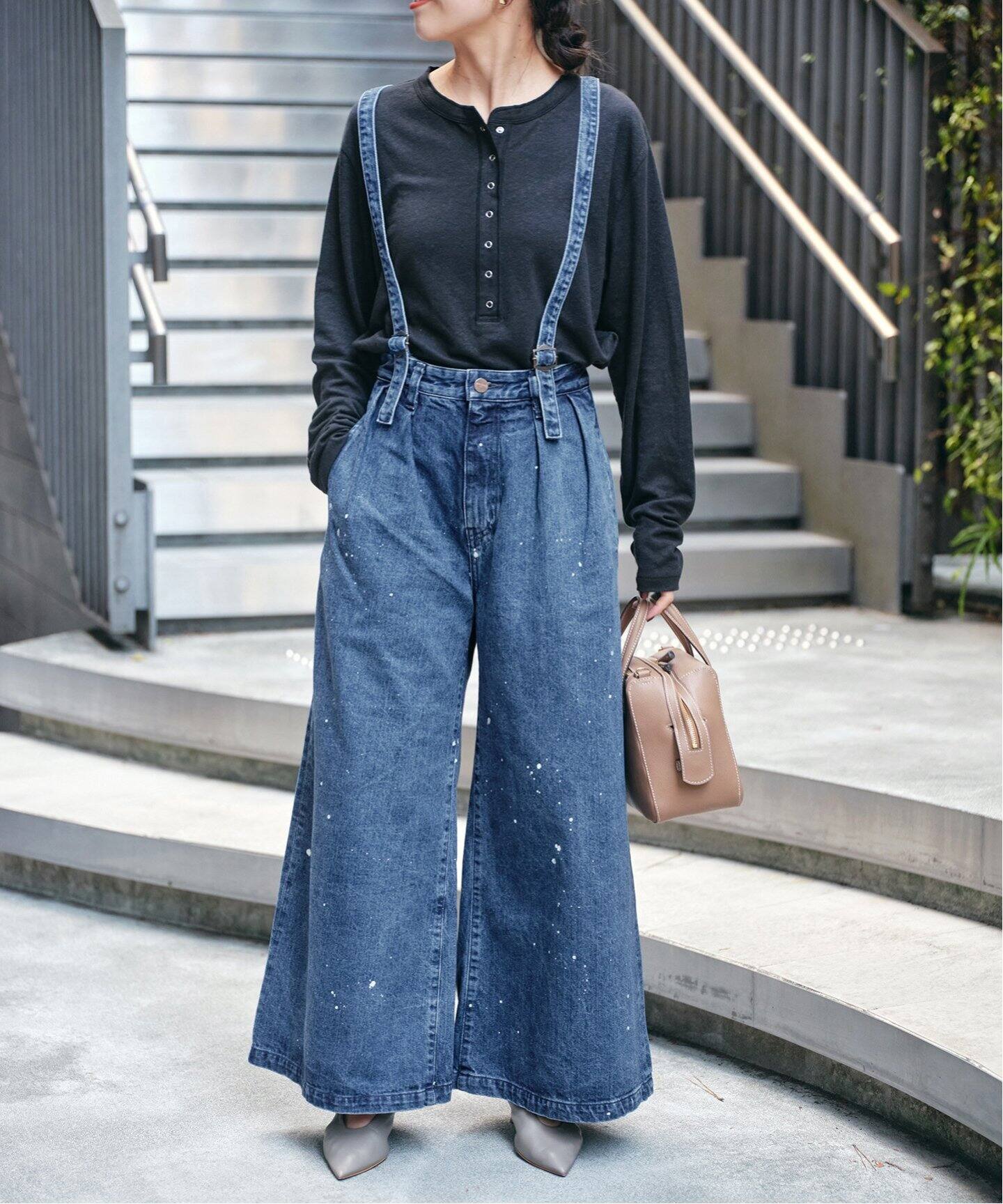 Spick&Span別注HI RISE SUSPENDER PANTデニムパンツ AUTHEN / オーセン】別注HI RISE SUSPENDER PANT（デニムパンツ