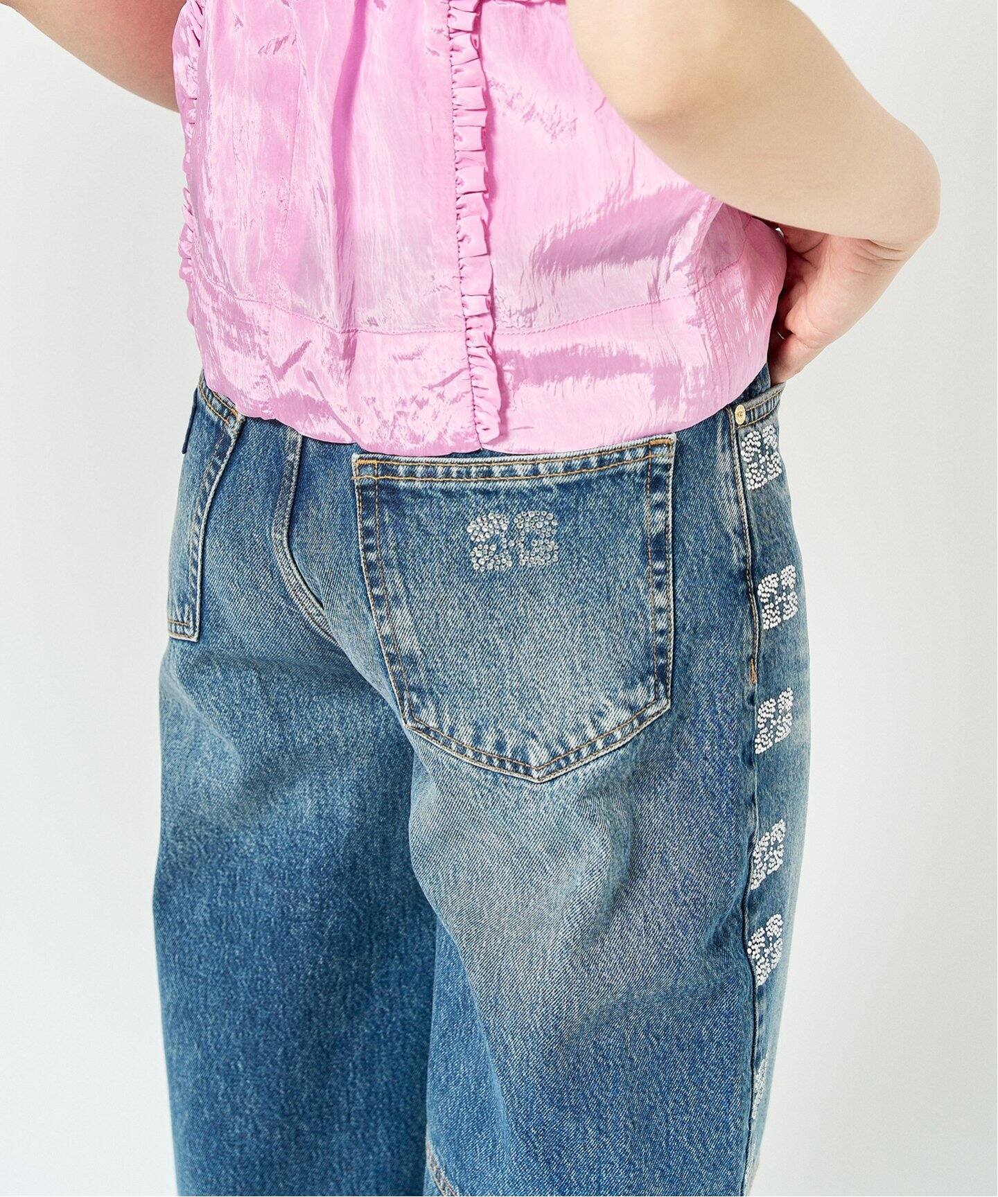 GANNI / ガニー】 Sparkle Logo Denim Stary（デニムパンツ・ジーンズ  