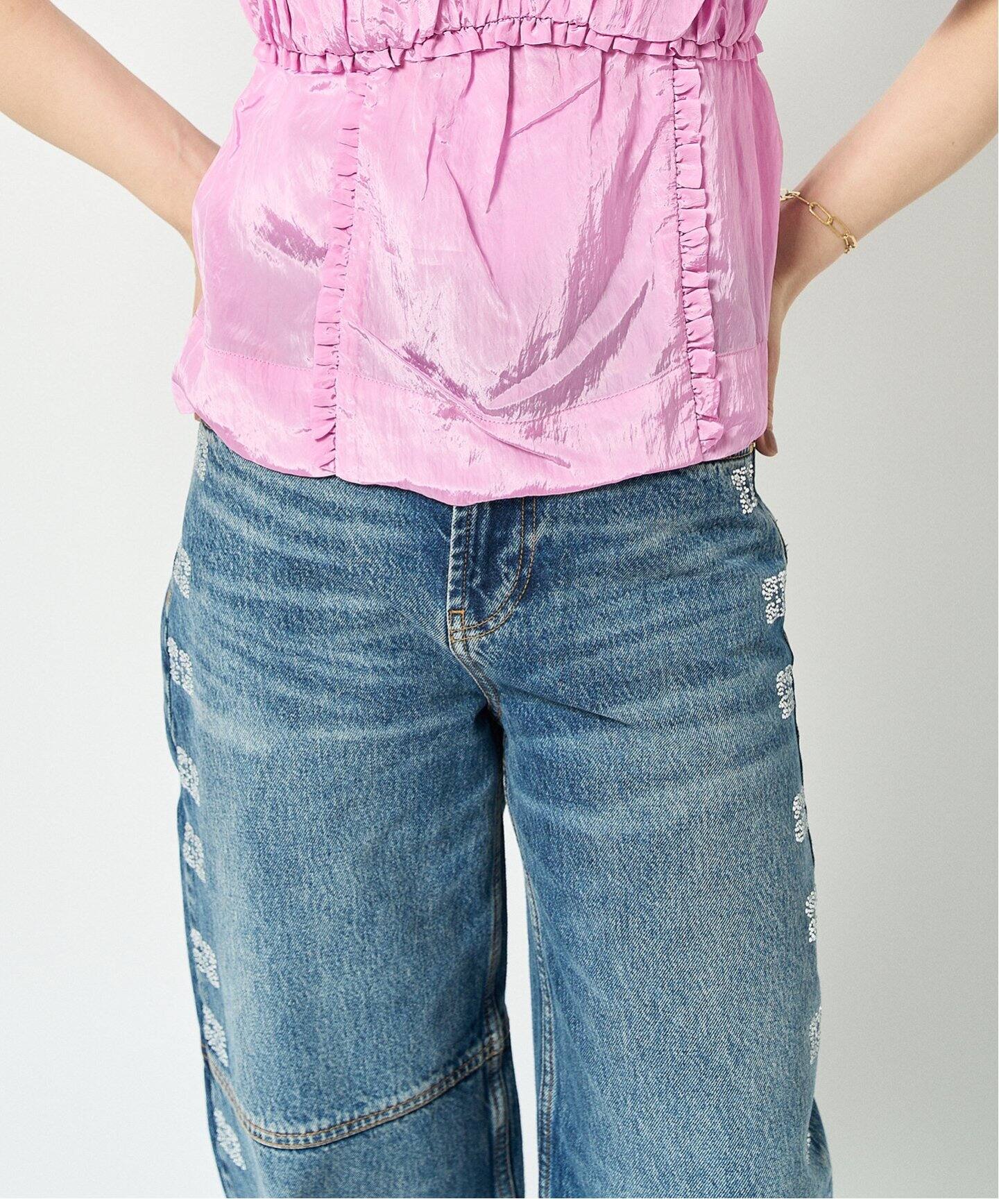 GANNI / ガニー】 Sparkle Logo Denim Stary（デニムパンツ・ジーンズ  