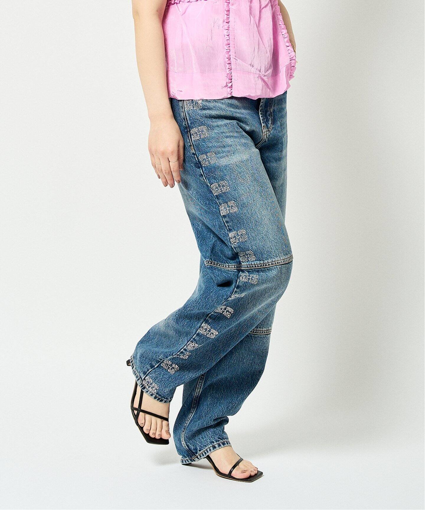 GANNI / ガニー】 Sparkle Logo Denim Stary（デニムパンツ・ジーンズ  