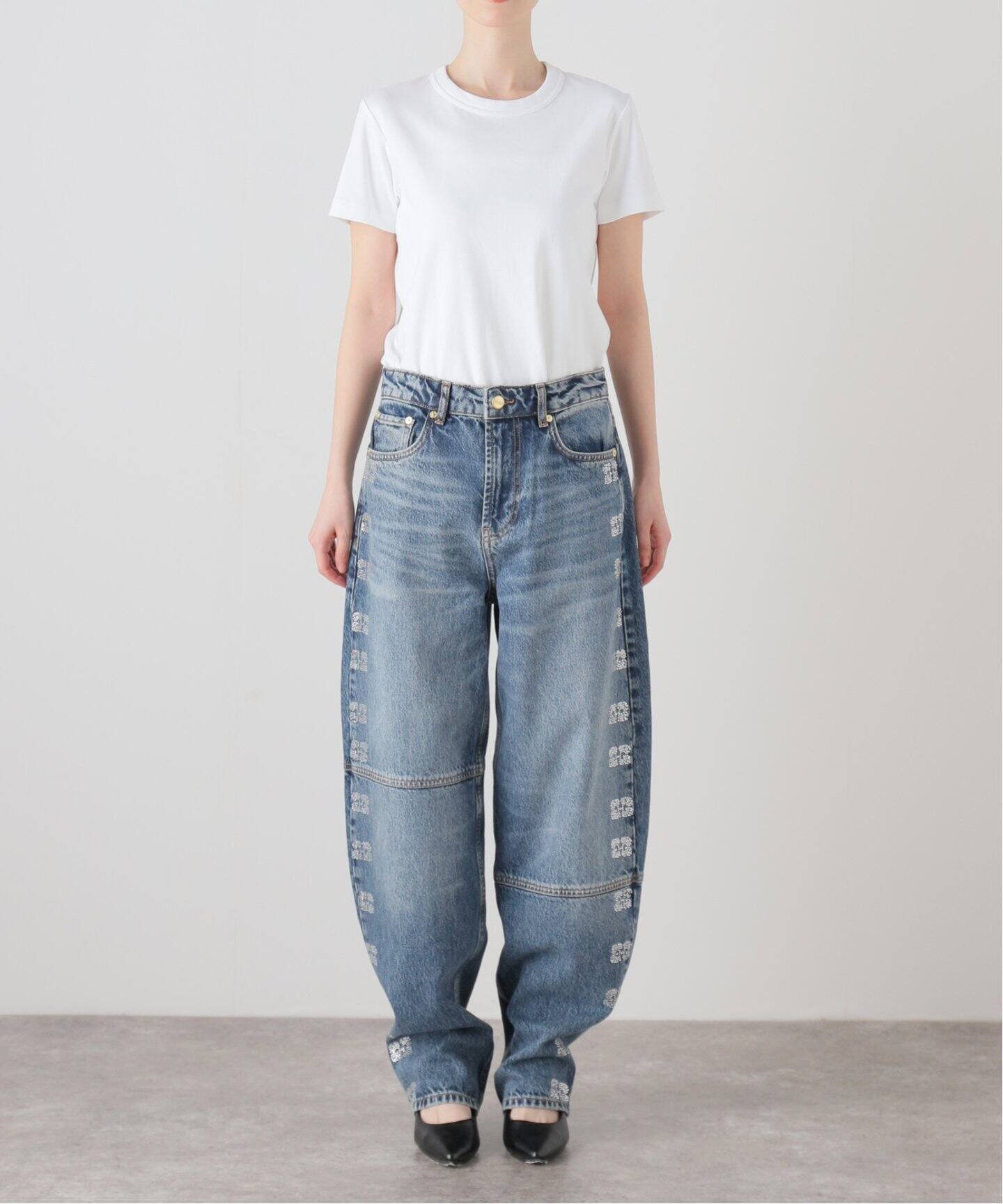 GANNI / ガニー】 Sparkle Logo Denim Stary（デニムパンツ・ジーンズ 