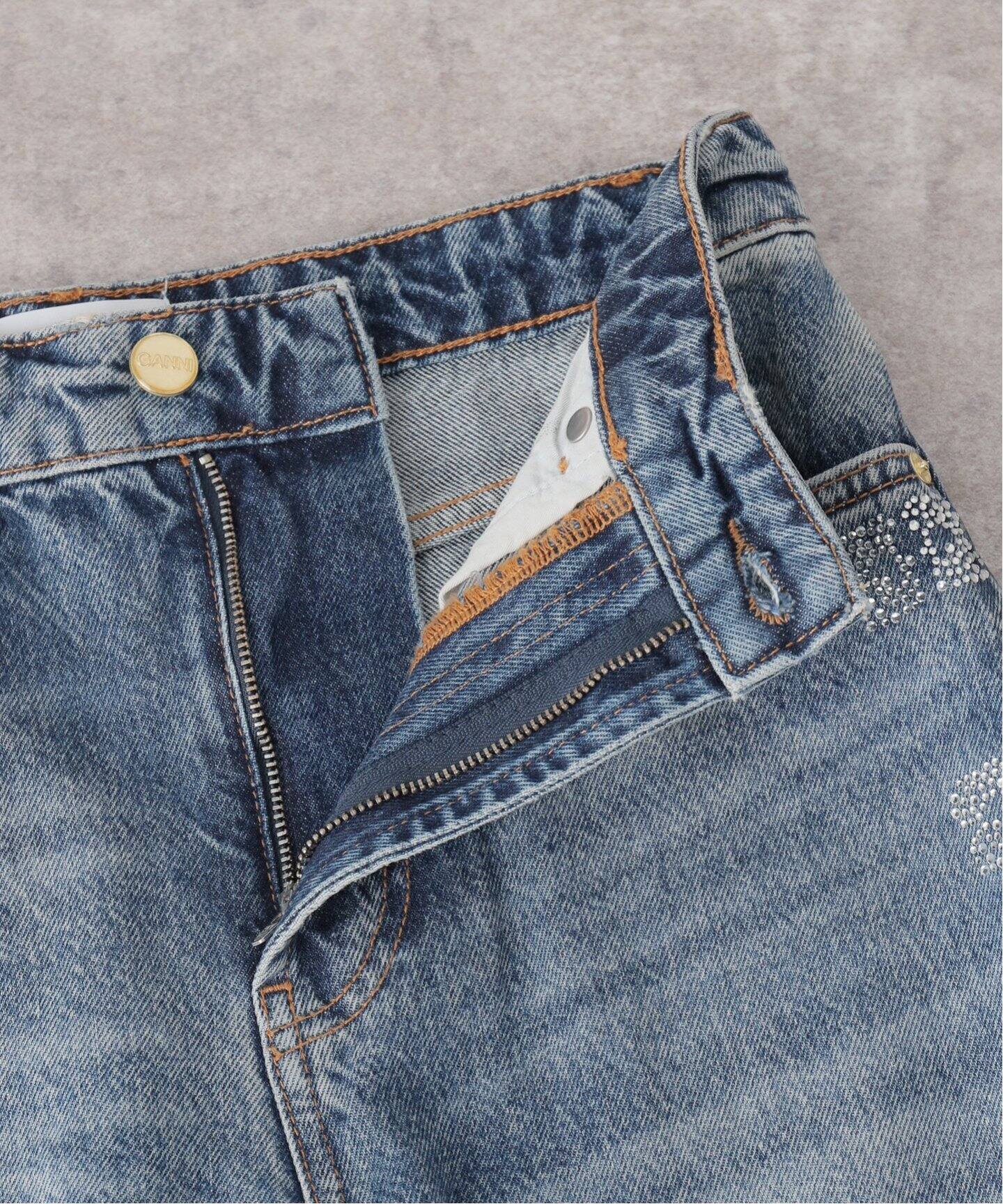 GANNI / ガニー】 Sparkle Logo Denim Stary（デニムパンツ・ジーンズ  