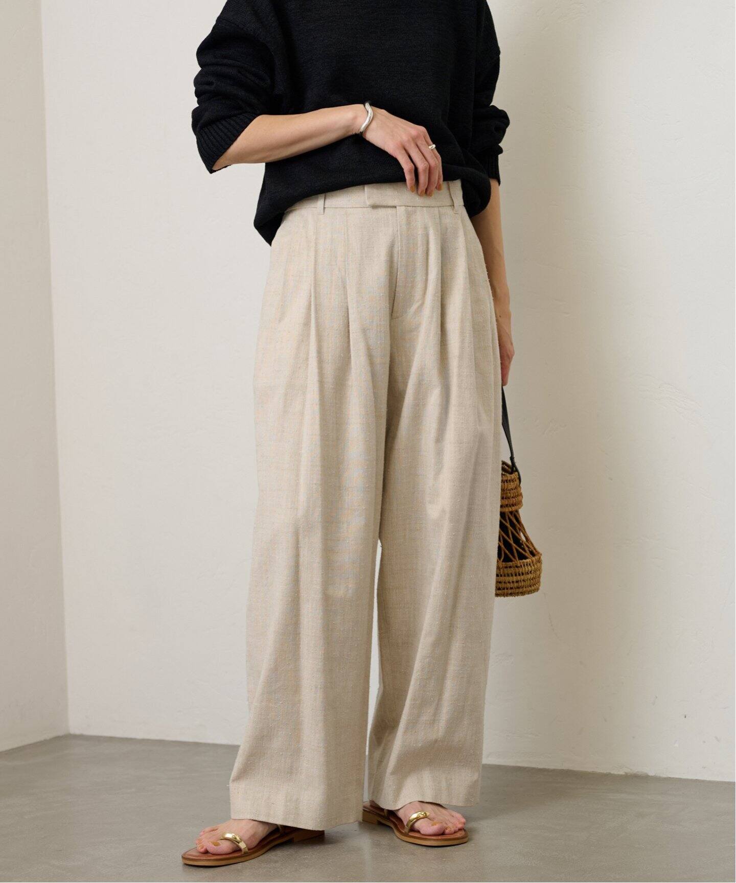 シルク混タックワイドバルーンパンツ（その他パンツ）｜FRAMeWORK  