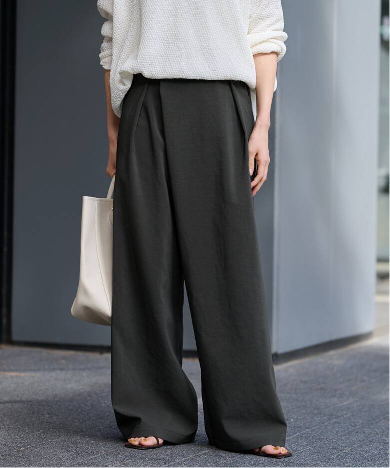 追加》撥水強撚ポリエステルラップワイドパンツ（その他パンツ  