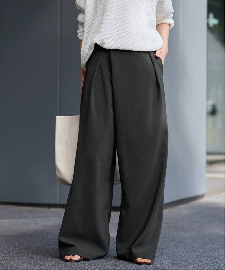 追加》撥水強撚ポリエステルラップワイドパンツ（その他パンツ  