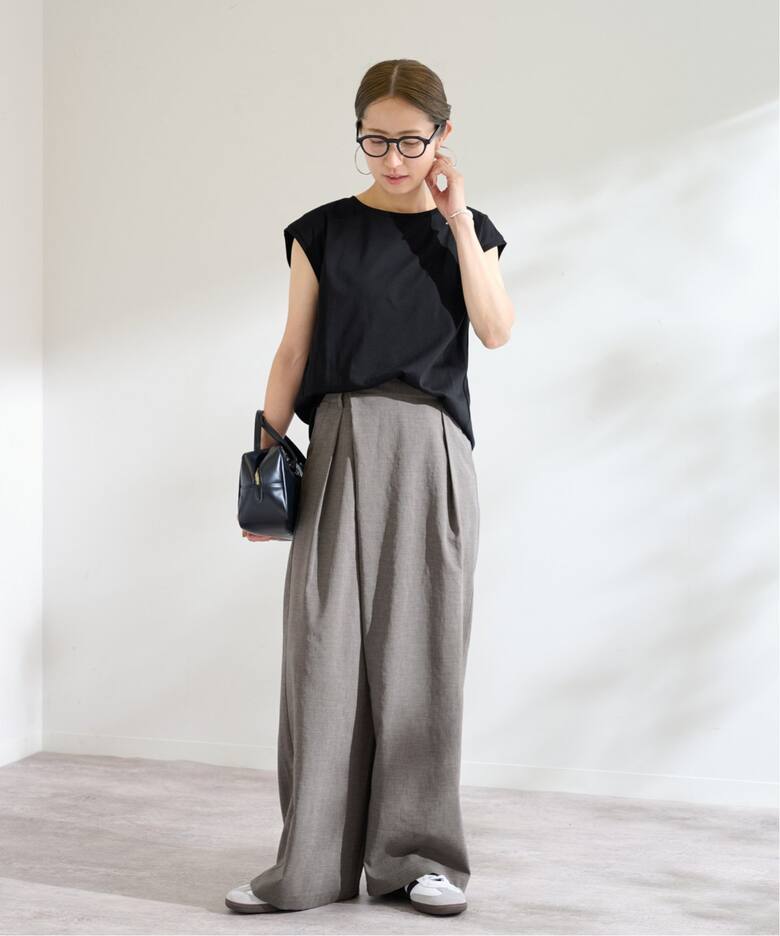 追加》撥水強撚ポリエステルラップワイドパンツ（その他パンツ  