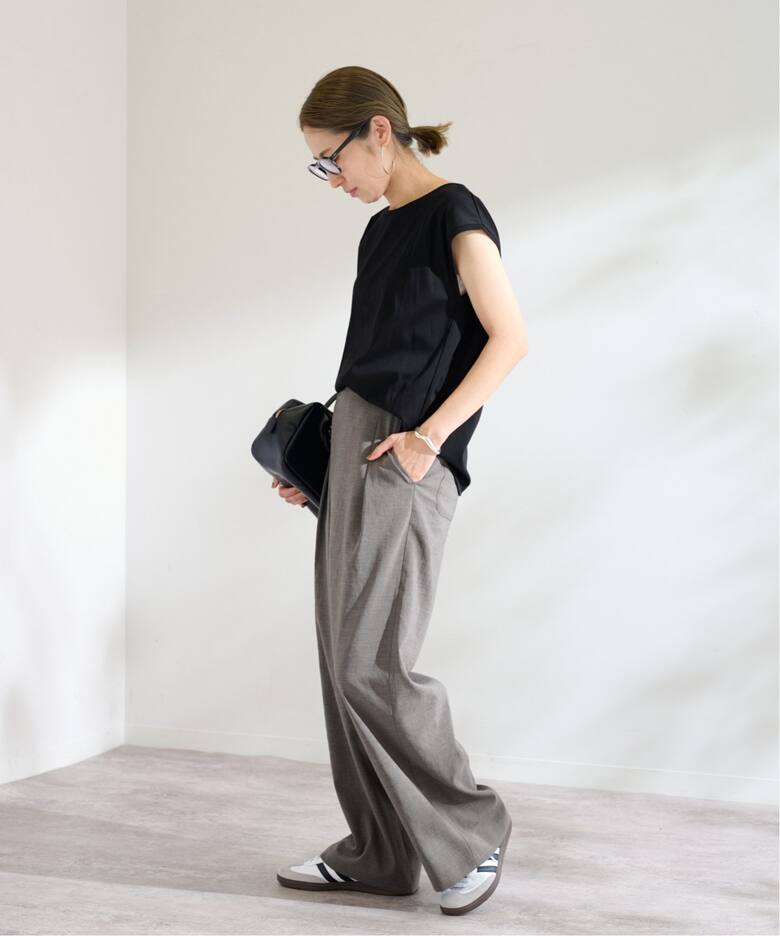 追加》撥水強撚ポリエステルラップワイドパンツ（その他パンツ  