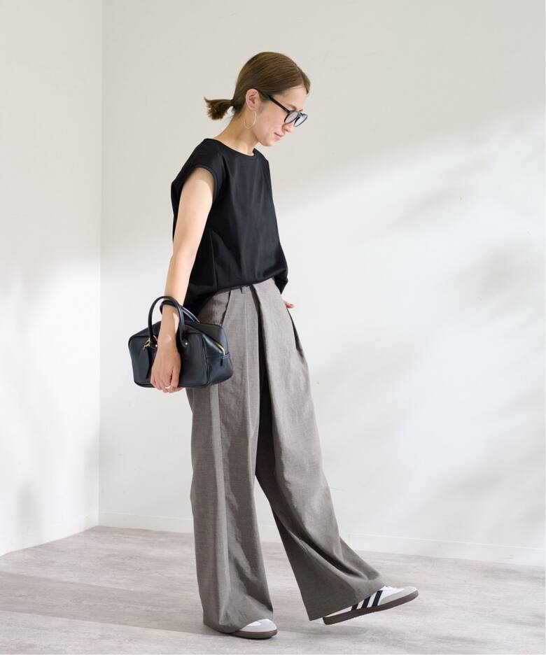 追加》撥水強撚ポリエステルラップワイドパンツ（その他パンツ  