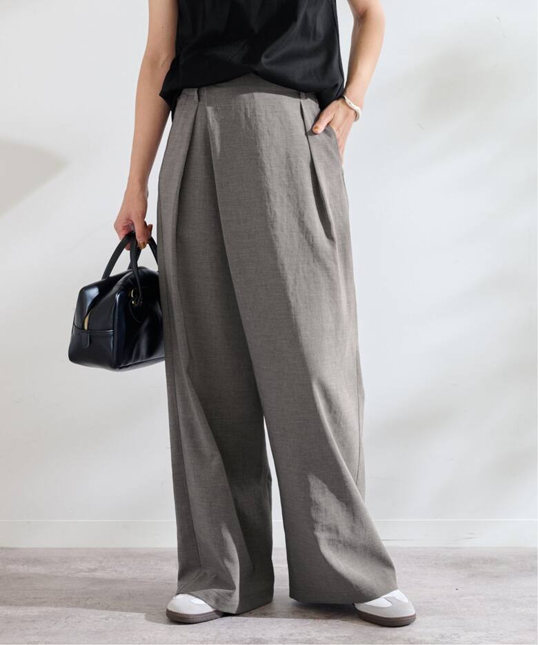 追加》撥水強撚ポリエステルラップワイドパンツ（その他パンツ  