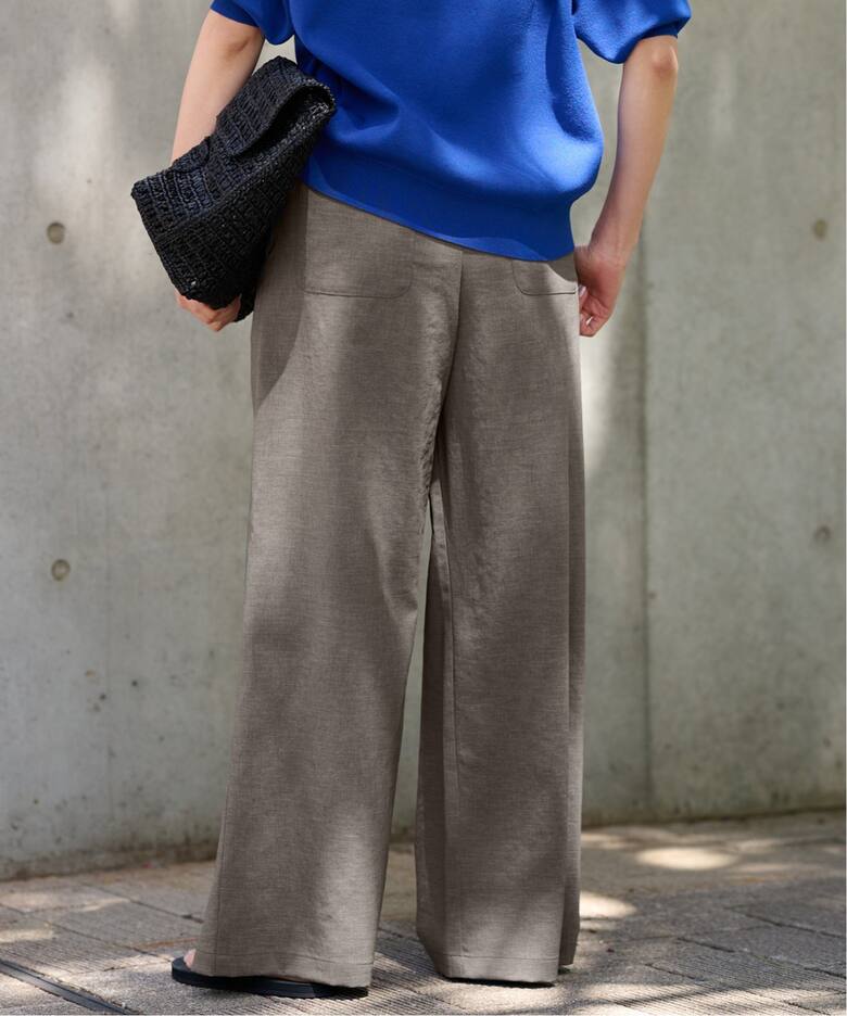 追加》撥水強撚ポリエステルラップワイドパンツ（その他パンツ  