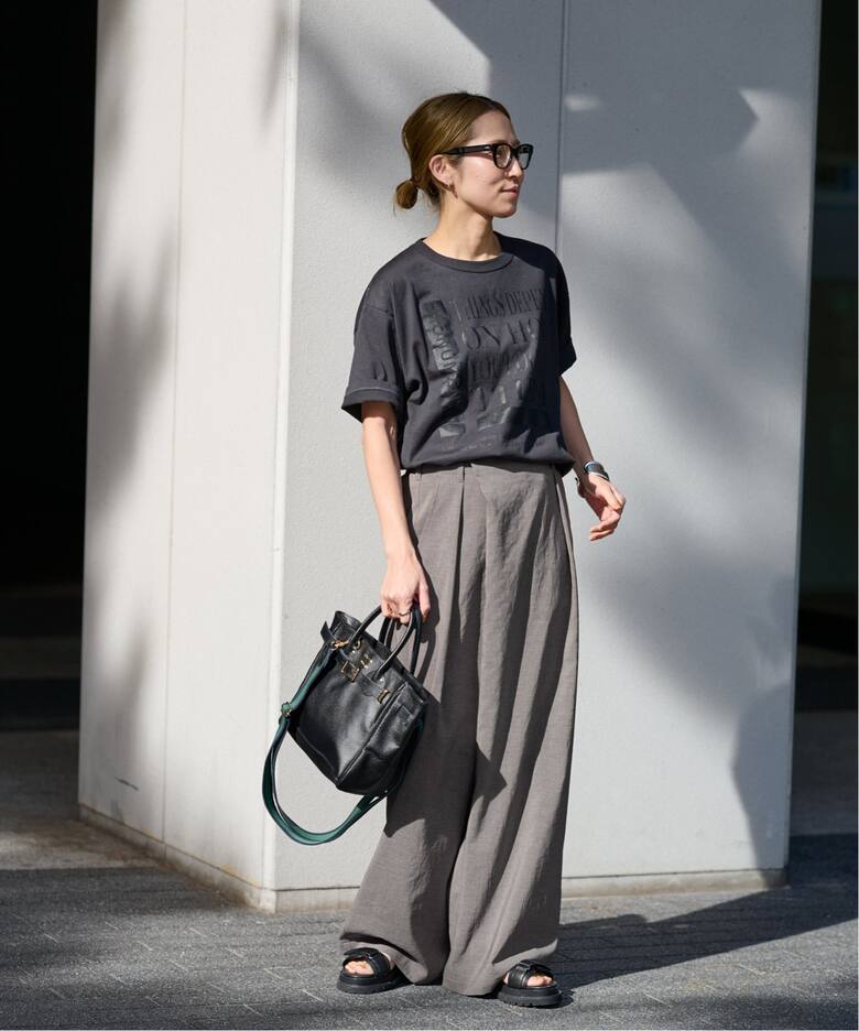 追加》撥水強撚ポリエステルラップワイドパンツ（その他パンツ  