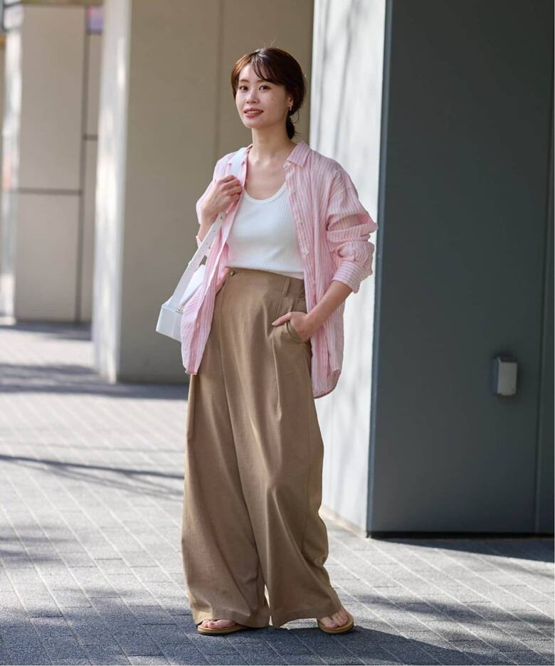 追加》撥水強撚ポリエステルラップワイドパンツ（その他パンツ 